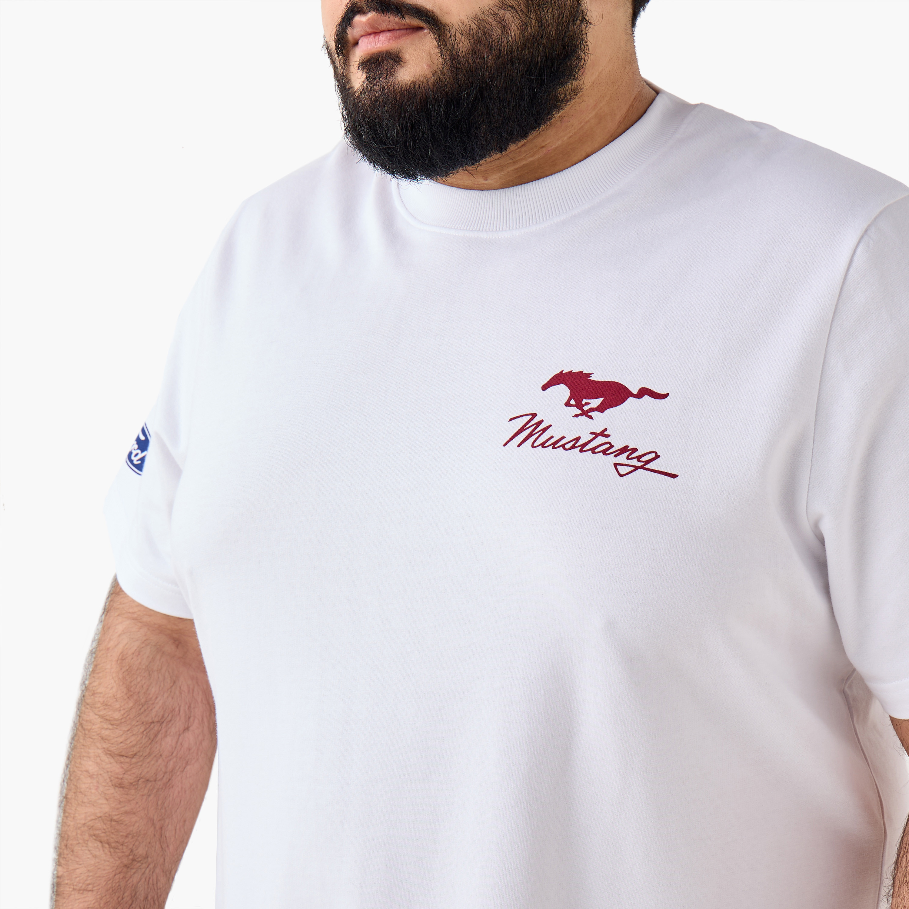 Men Regular Fit Crew Neck Short Sleeves Mustang Print T-shirt-men-clothing-tshirtsandpolos-tshirts-image-5