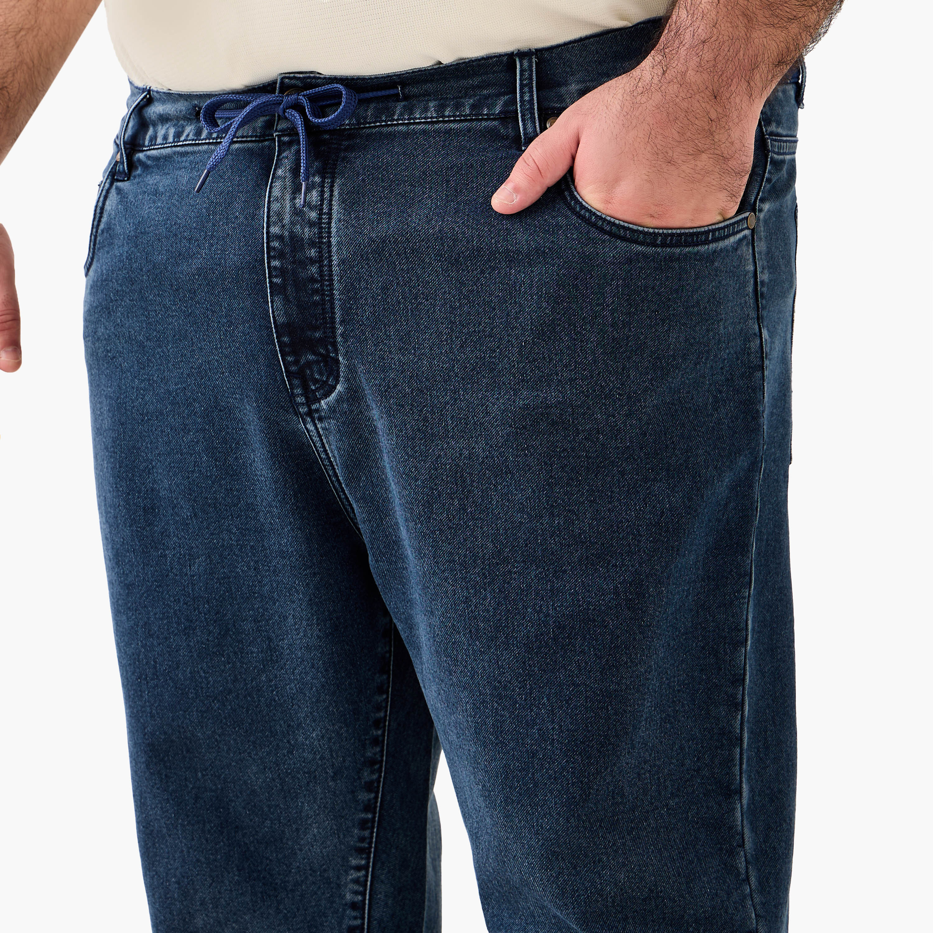 Men Relaxed Fit Flexi Waist Drawstring Closure Jeans-men-clothing-bottoms-jeans-image-5