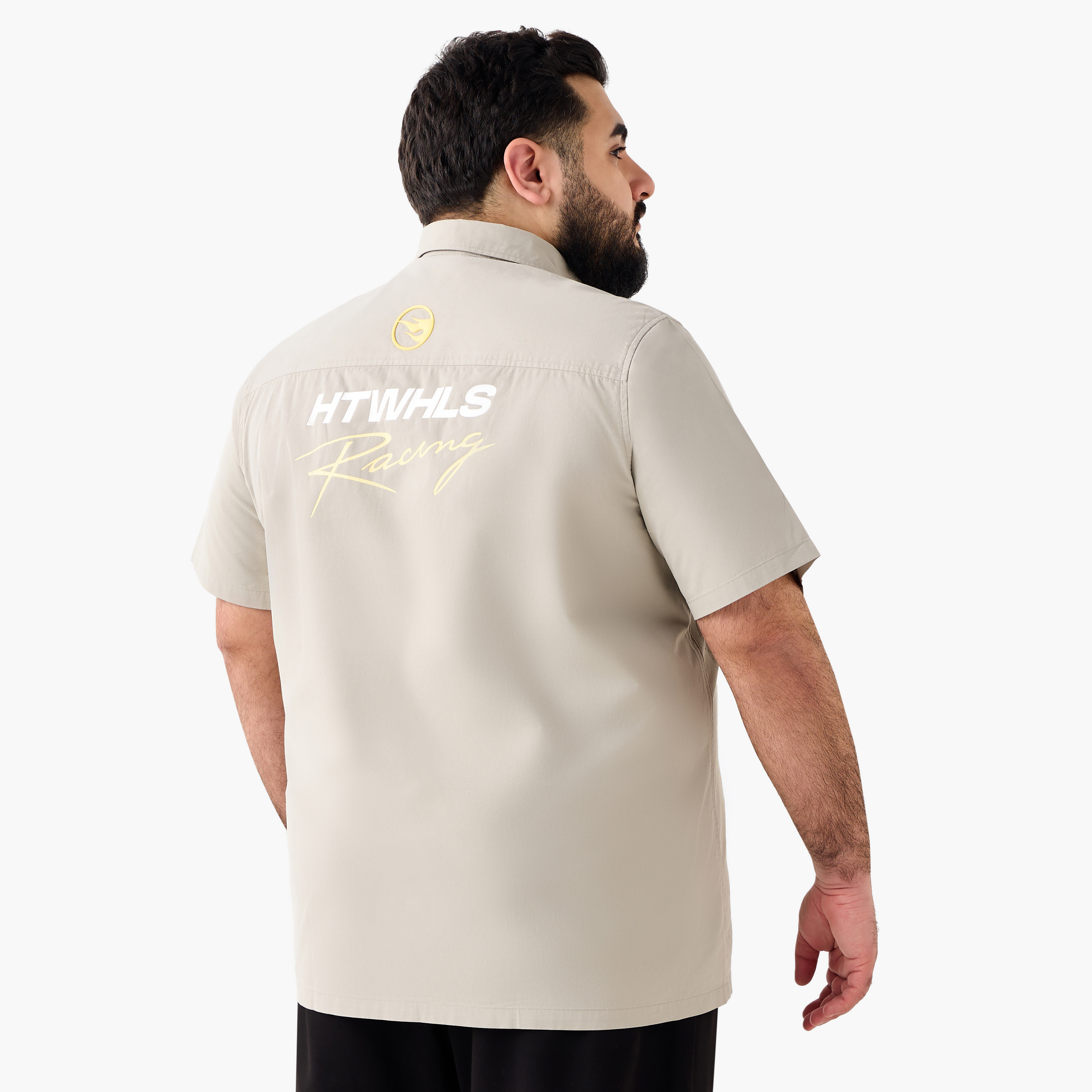 Men Regular Fit Collared Hot Wheels Print Short Sleeves Shirt-men-clothing-shirts-image-4