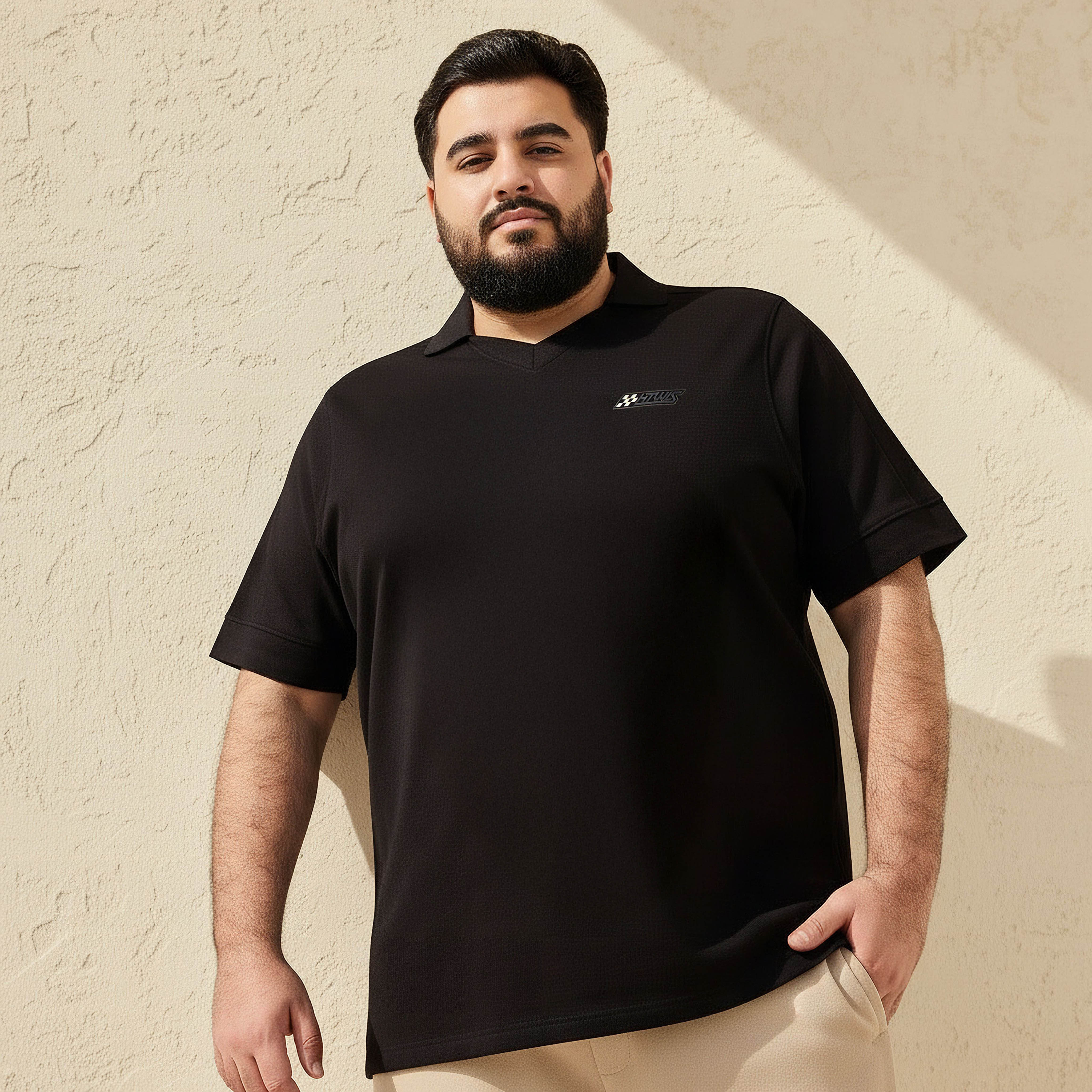 Men Short Sleeve Hot Wheels Print Polo T-shirt-men-clothing-tshirtsandpolos-polos-image-1