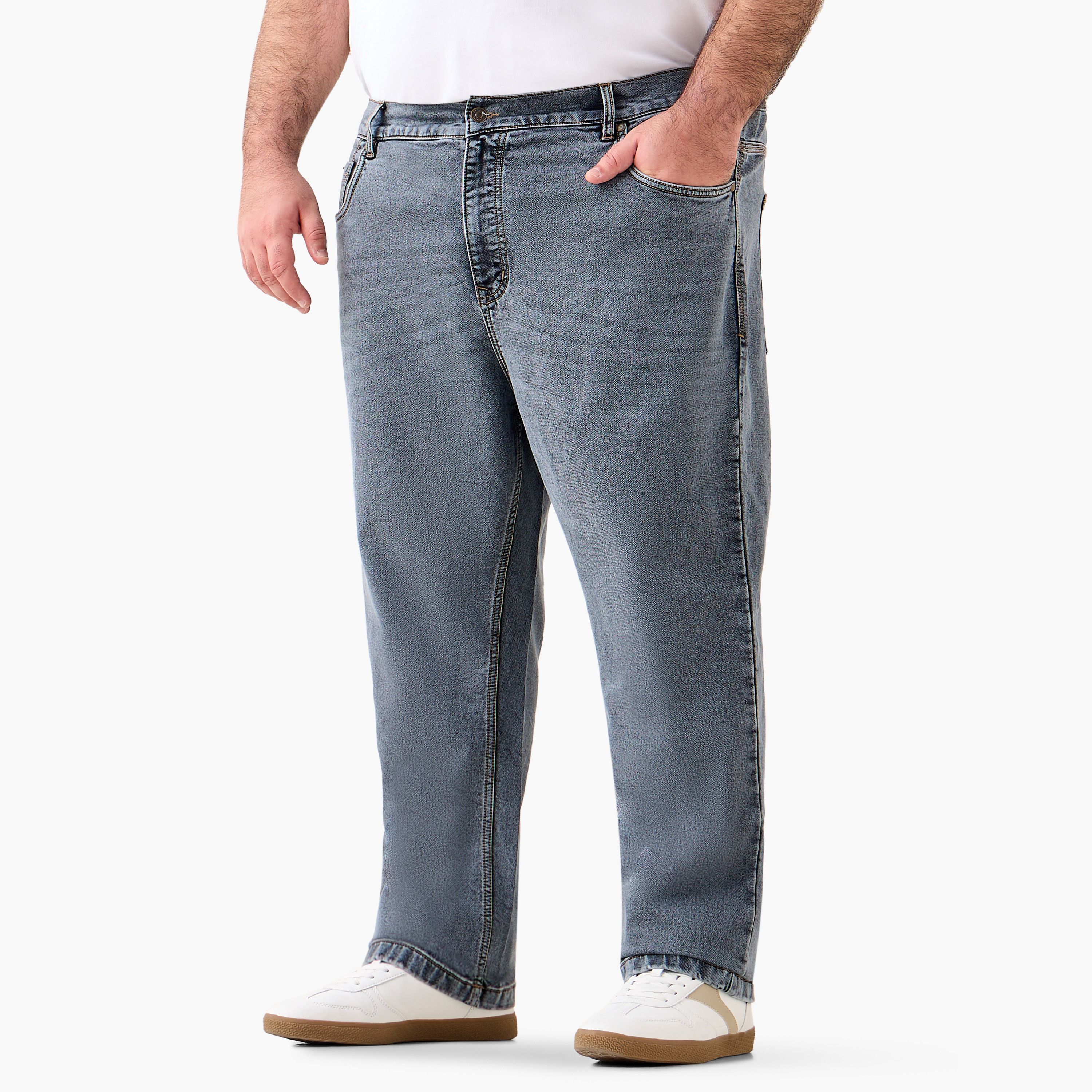 Men Relaxed Fit Flexi Waist Stretchable Jeans-men-clothing-bottoms-jeans-image-2