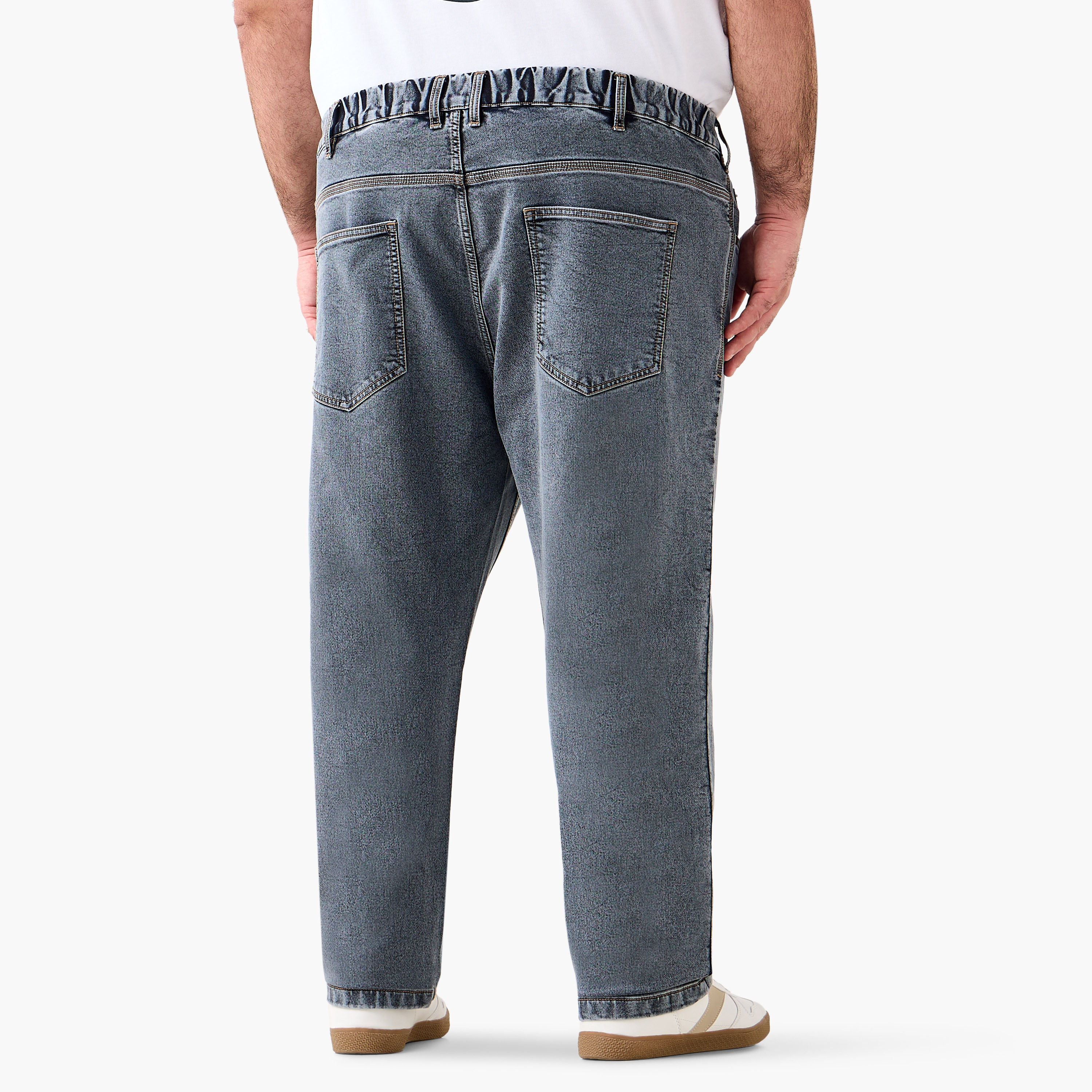 Men Relaxed Fit Flexi Waist Stretchable Jeans-men-clothing-bottoms-jeans-image-4