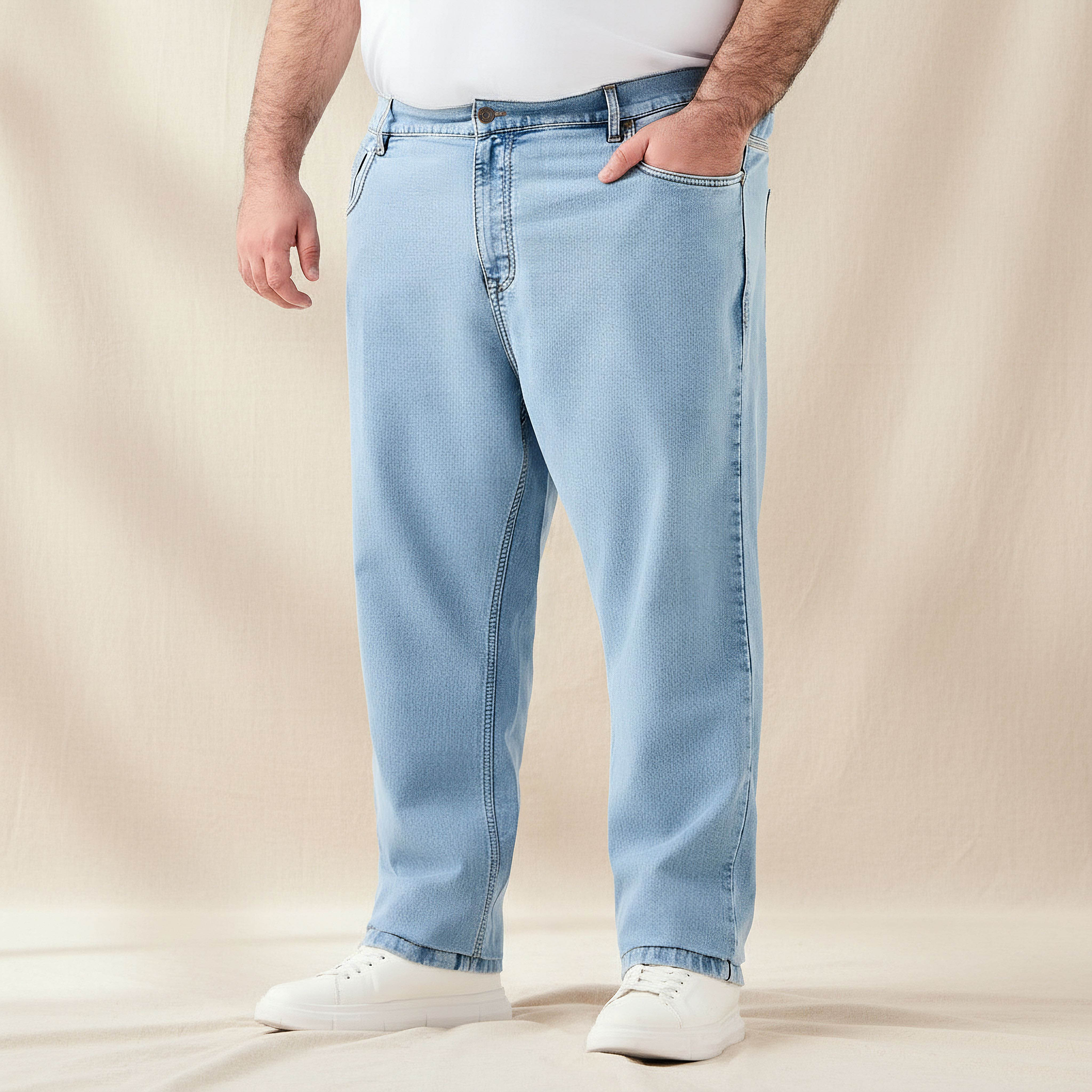 Men Relaxed Fit Stretchable Jeans-men-clothing-bottoms-jeans-image-1