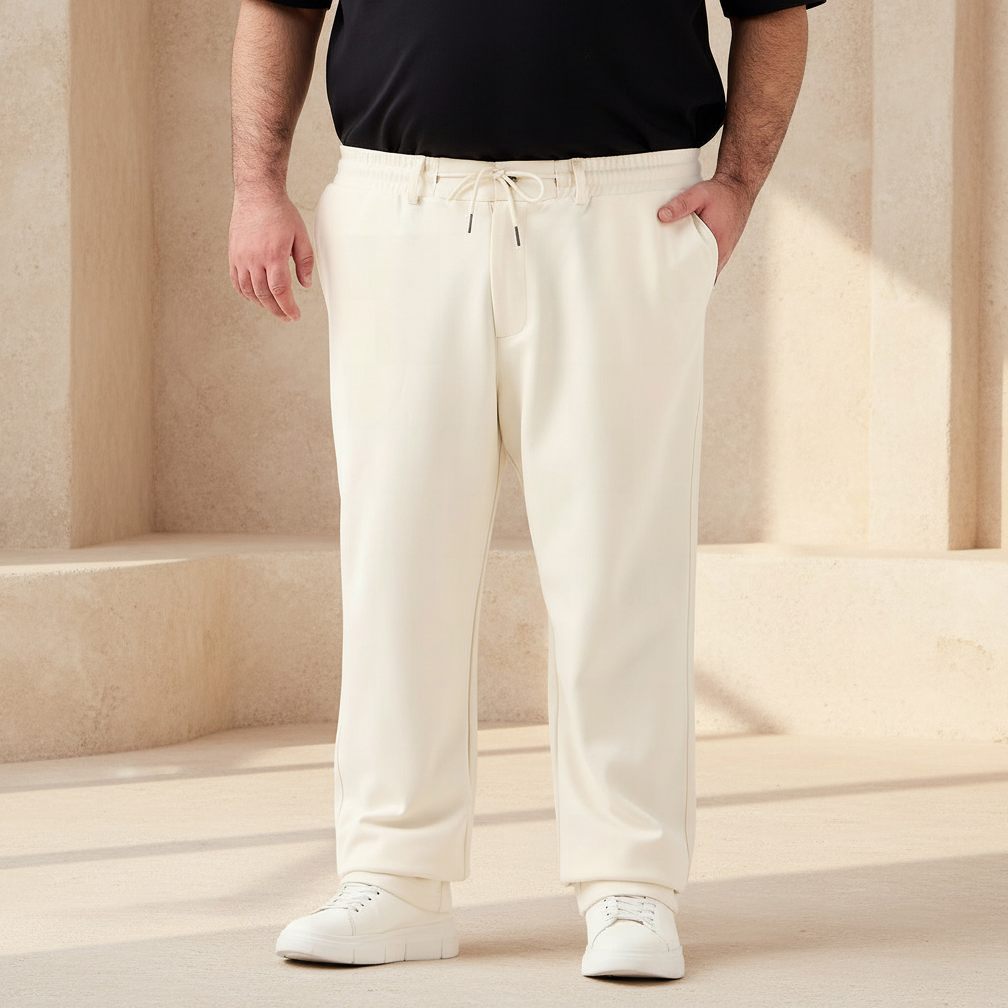 Men Wide Leg Fit Joggers with Pockets-men-clothing-bottoms-joggers-image-1