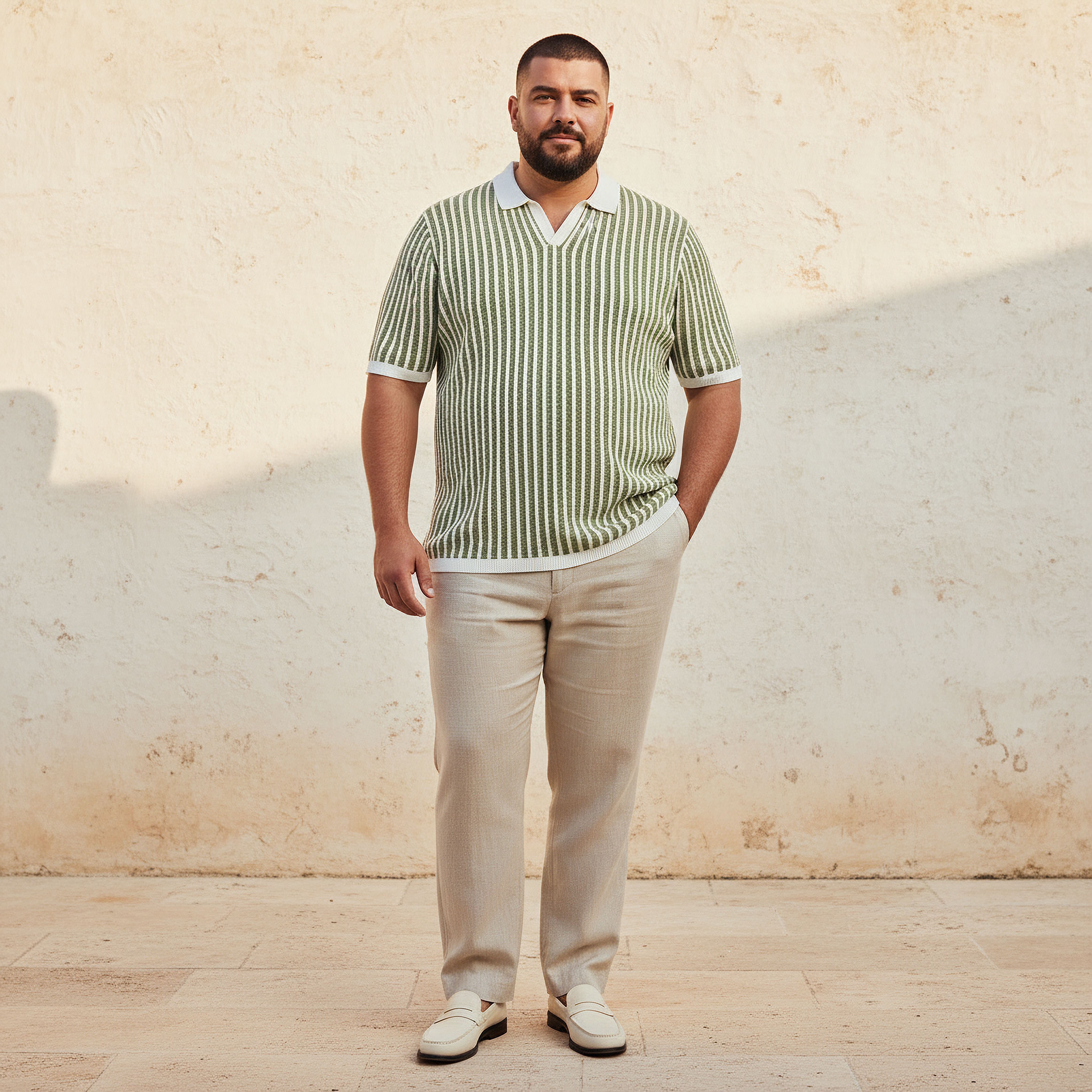 Men Short Sleeves Striped Johnny Collar Polo T-shirt-men-clothing-tshirtsandpolos-polos-image-3