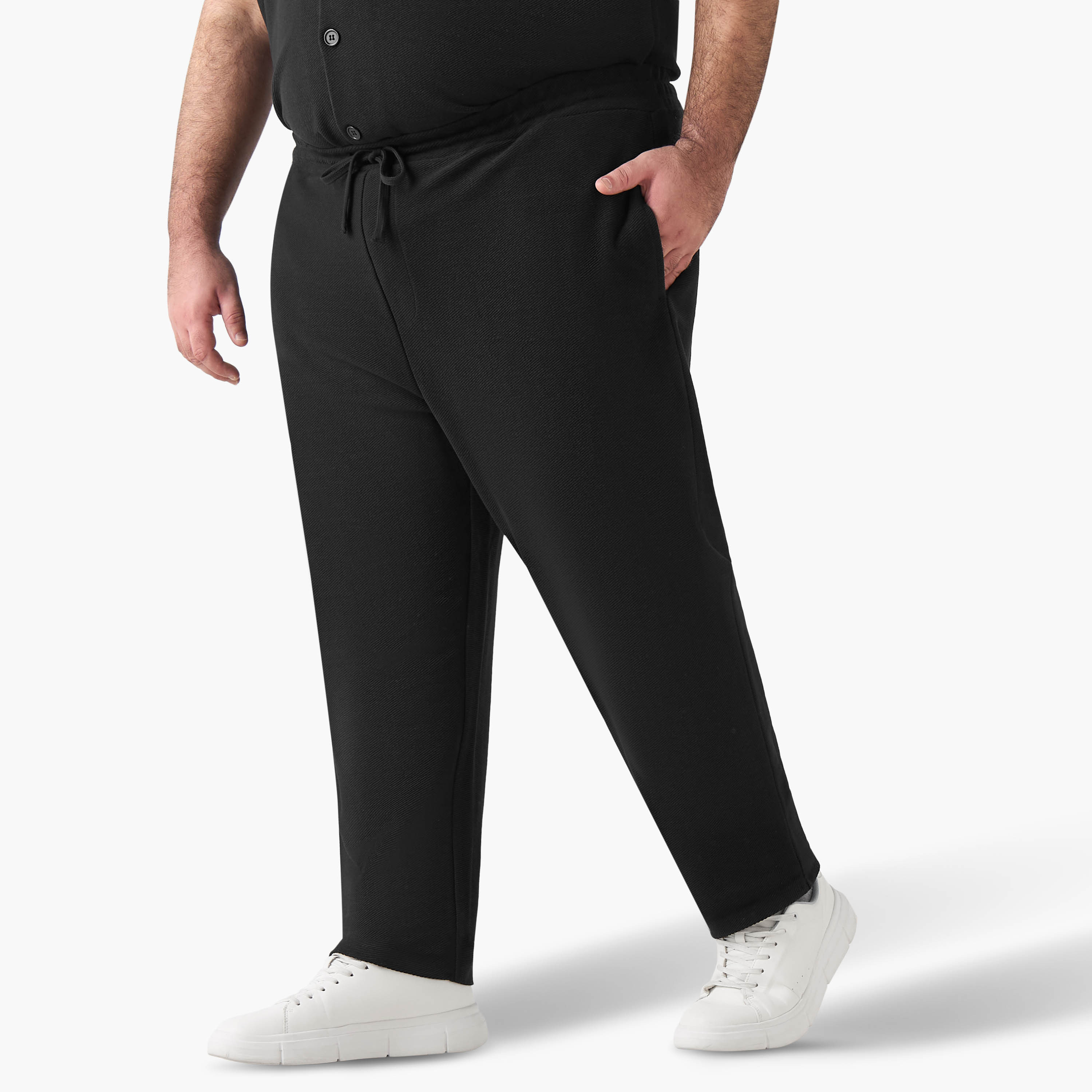 بنطلون رياضي رجالي برباط إغلاق وقصة عادية-men-clothing-bottoms-joggers-image-4