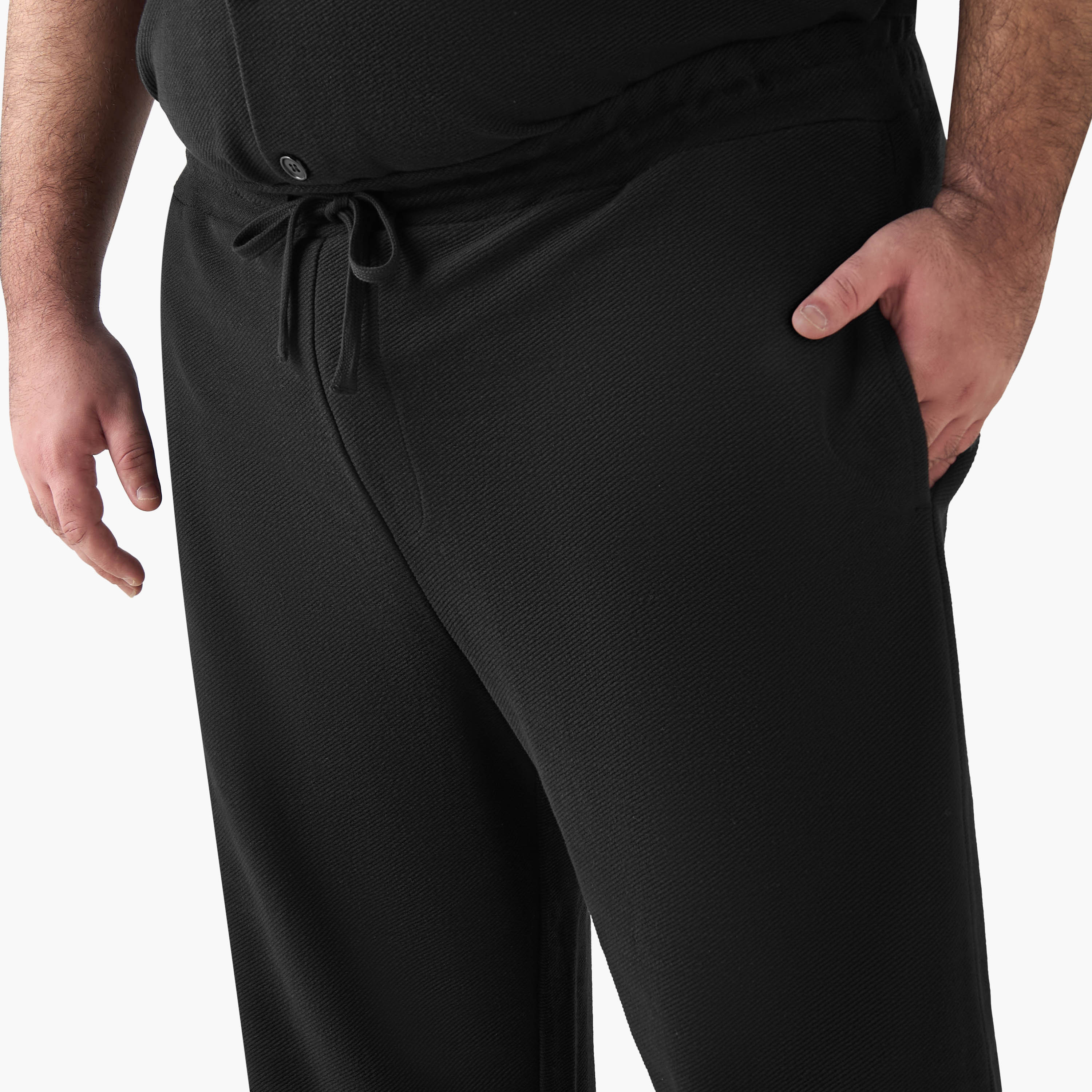 بنطلون رياضي رجالي برباط إغلاق وقصة عادية-men-clothing-bottoms-joggers-image-1