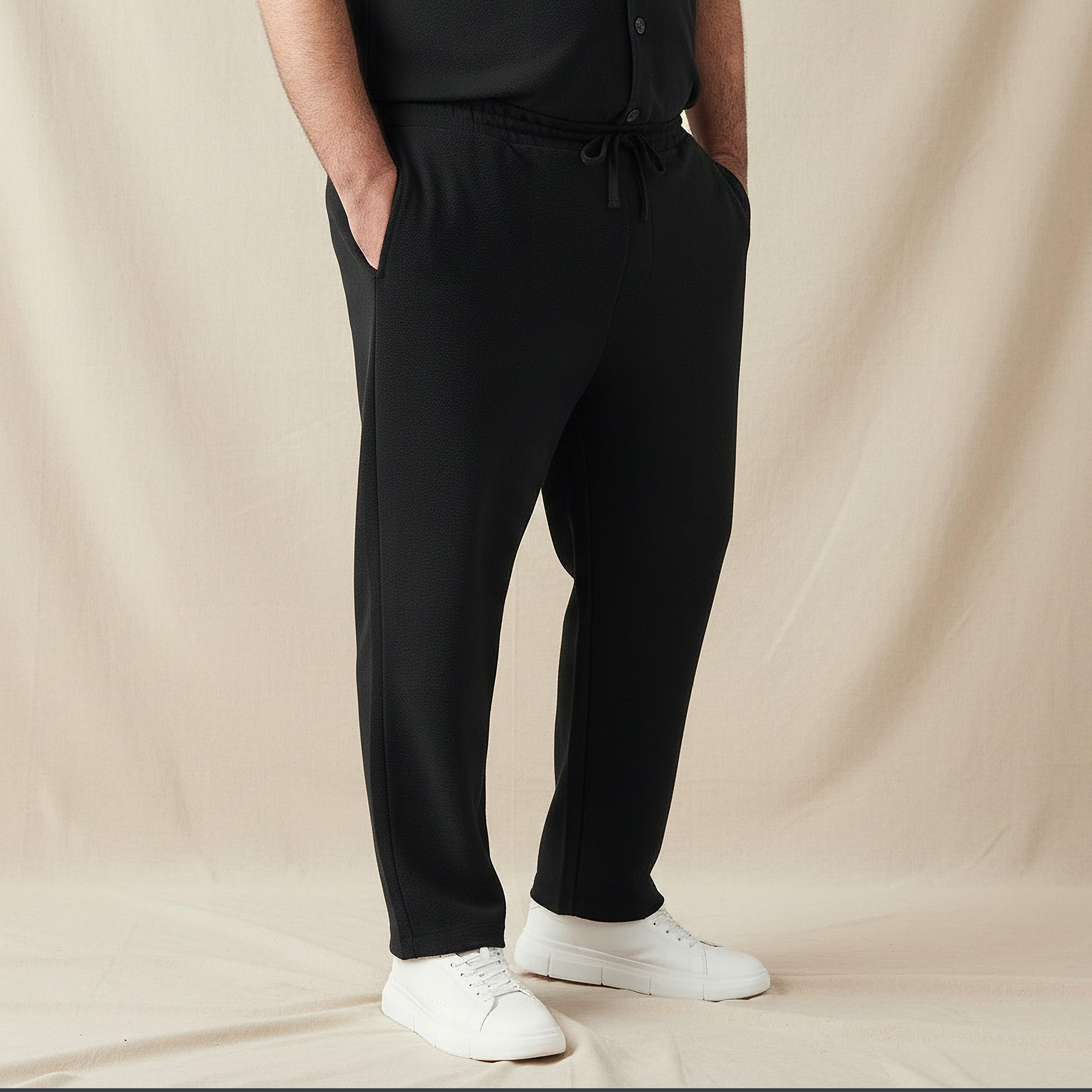بنطلون رياضي رجالي برباط إغلاق وقصة عادية-men-clothing-bottoms-joggers-image-6