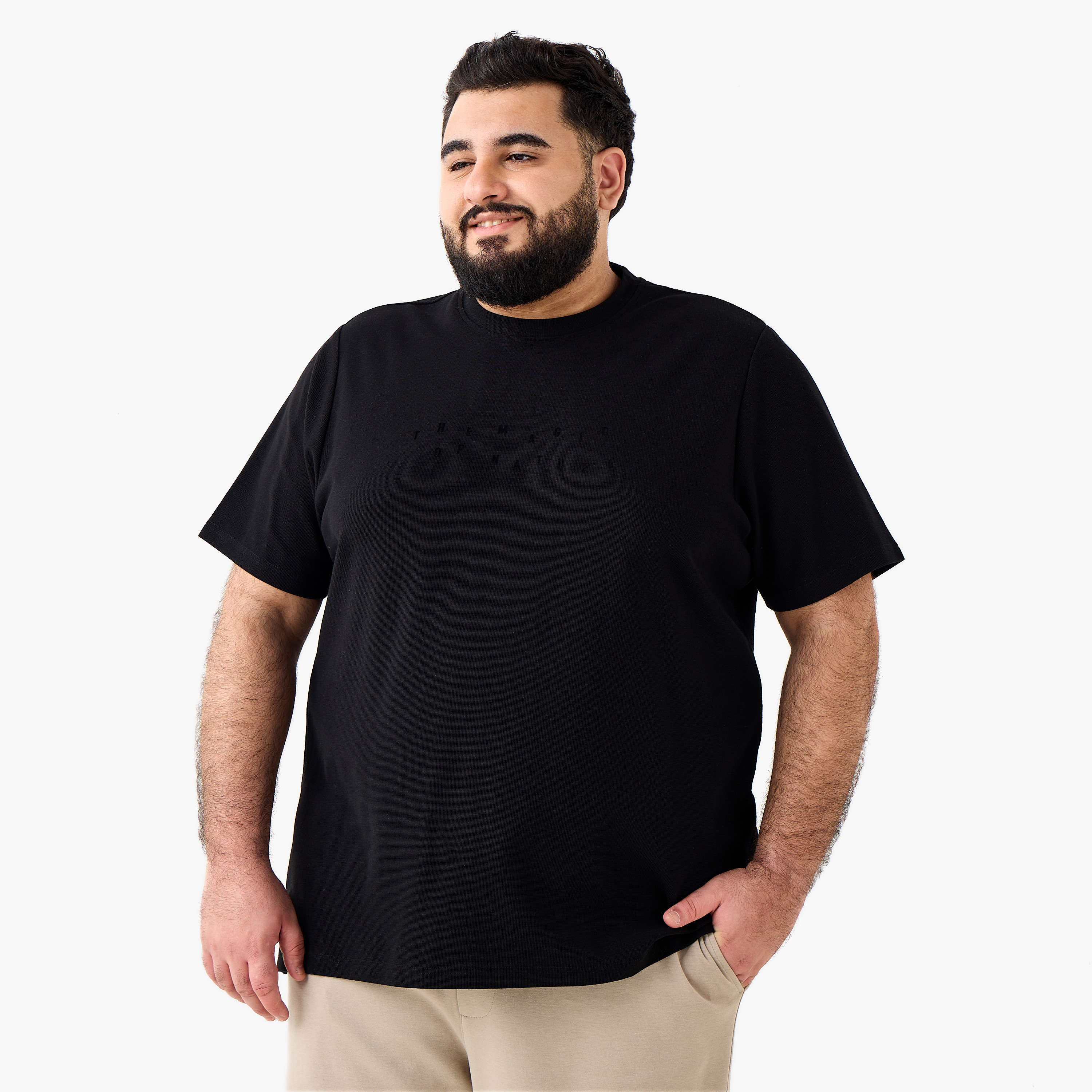 Men Regular Fit Crew Neck Short Sleeves Graphic Embossed T-shirt-men-clothing-tshirtsandpolos-tshirts-image-2