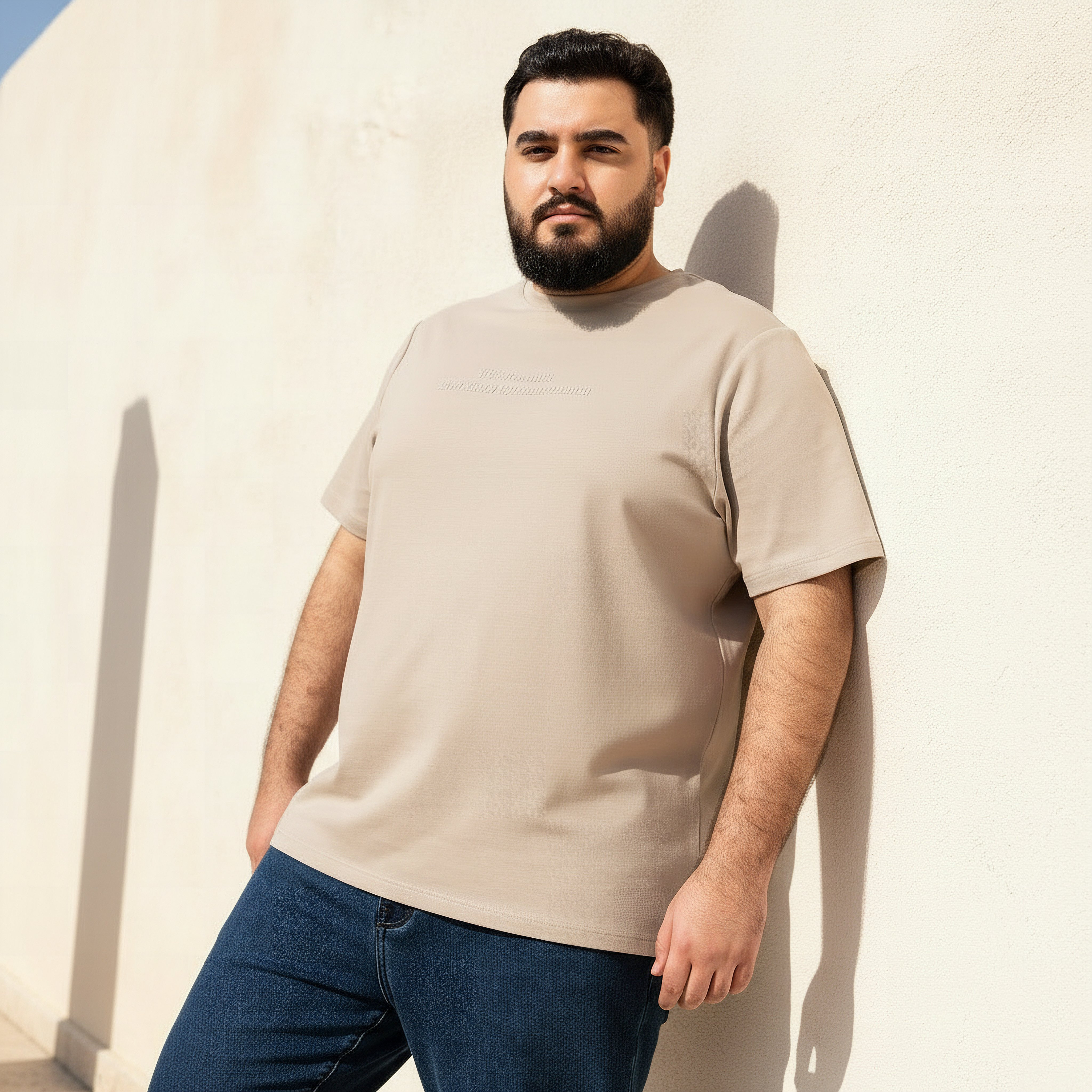 Men Regular Fit Crew Neck Short Sleeves Tonal Embroidered T-shirt-men-clothing-tshirtsandpolos-tshirts-image-1