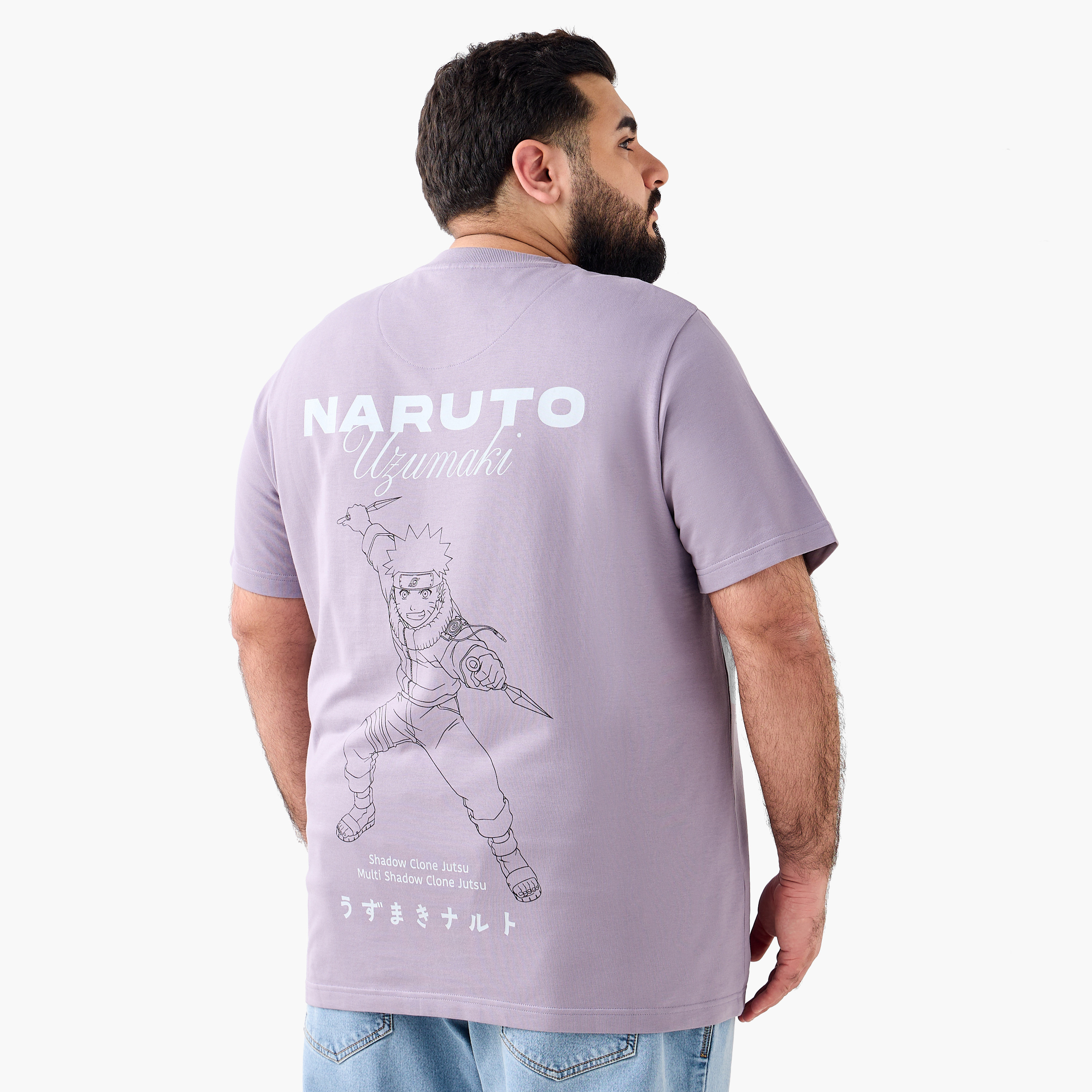 تيشيرت بقصة عادية وياقة ضيقة وأكمام قصيرة وطبعات للرجال-men-clothing-tshirtsandpolos-tshirts-image-4