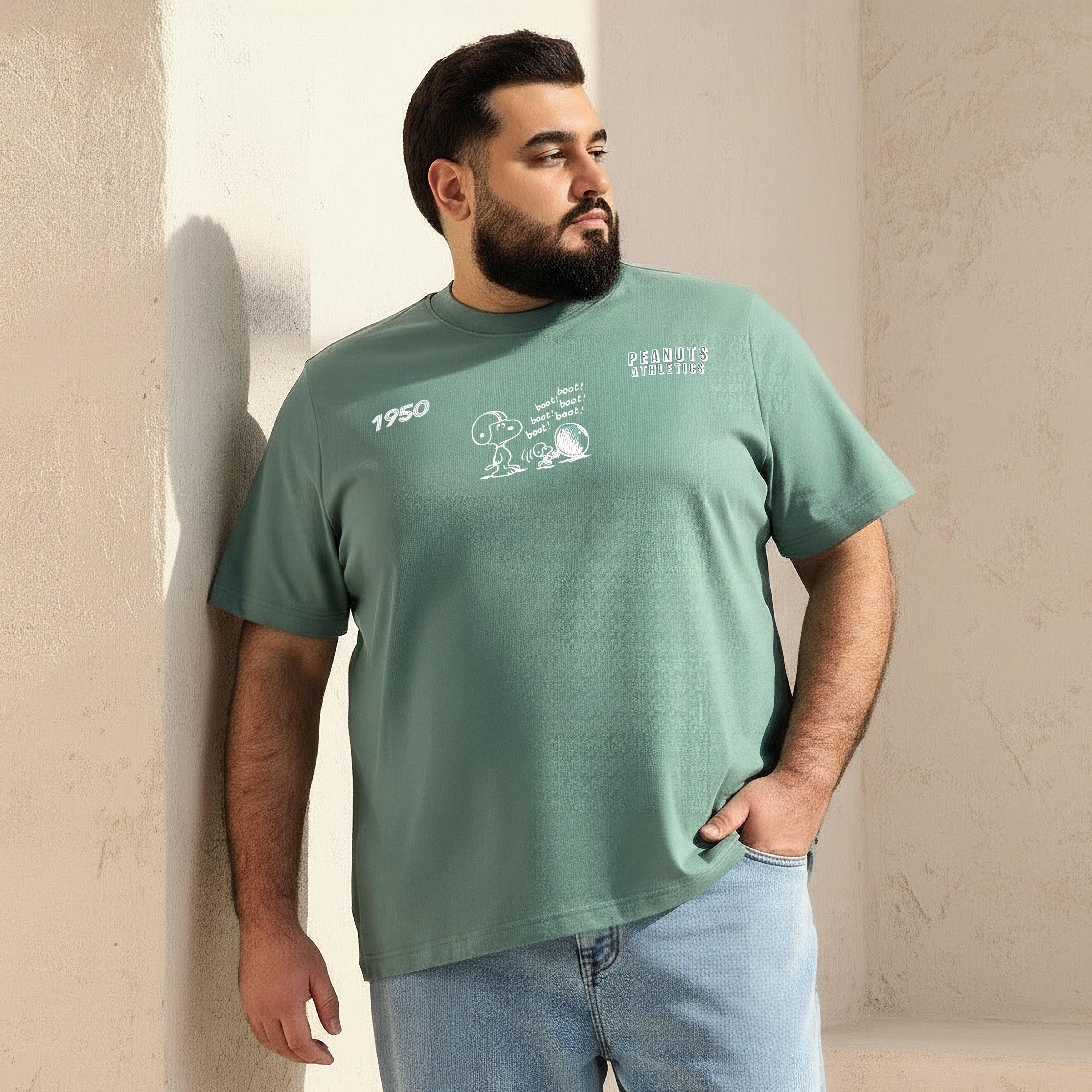 Men Regular Fit Crew Neck Short Sleeves Peanuts Print T-shirt-PROMO_SP_QA_RGCC_BUY2FOR109_040325-image-1