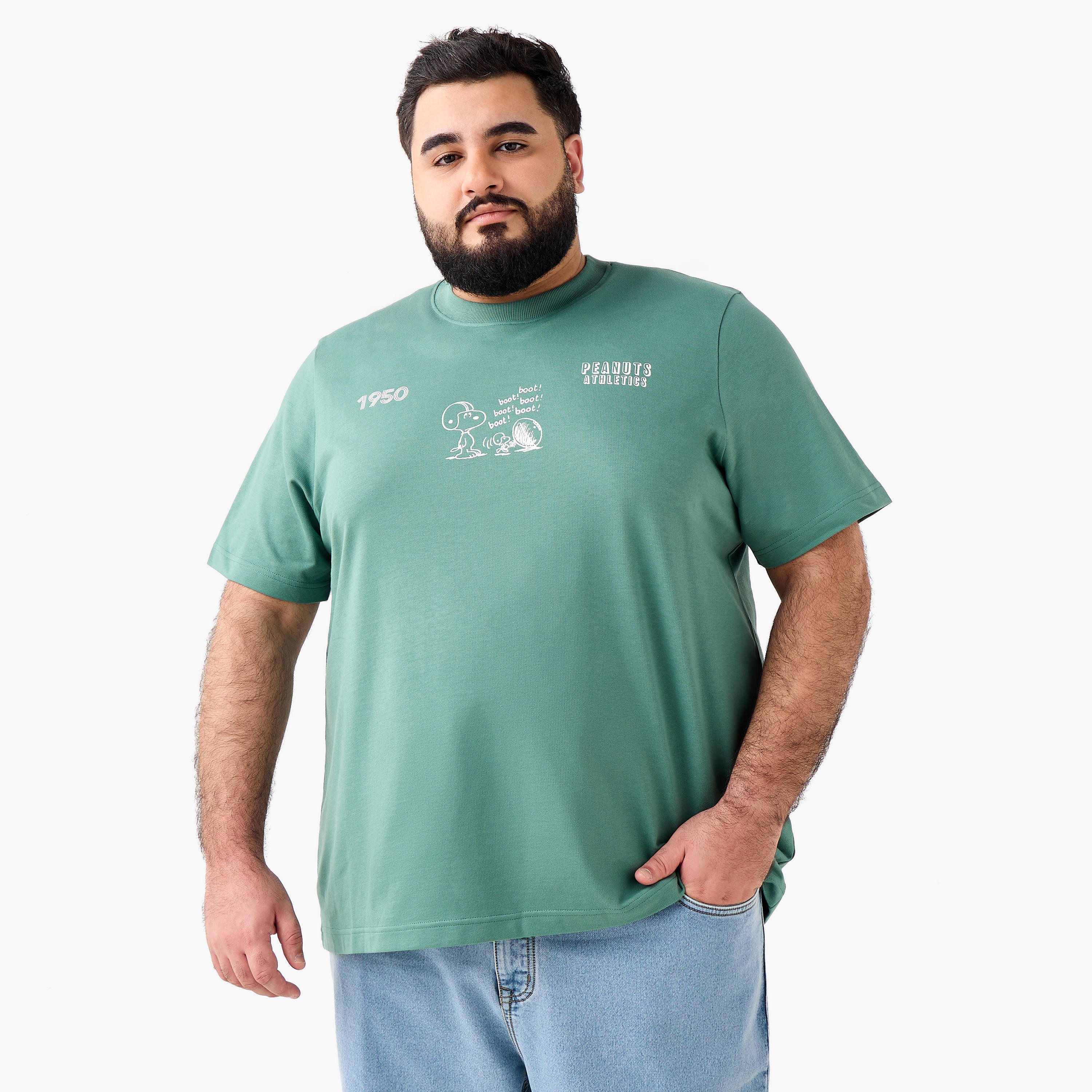 Men Regular Fit Crew Neck Short Sleeves Peanuts Print T-shirt-PROMO_SP_QA_RGCC_BUY2FOR109_040325-image-2