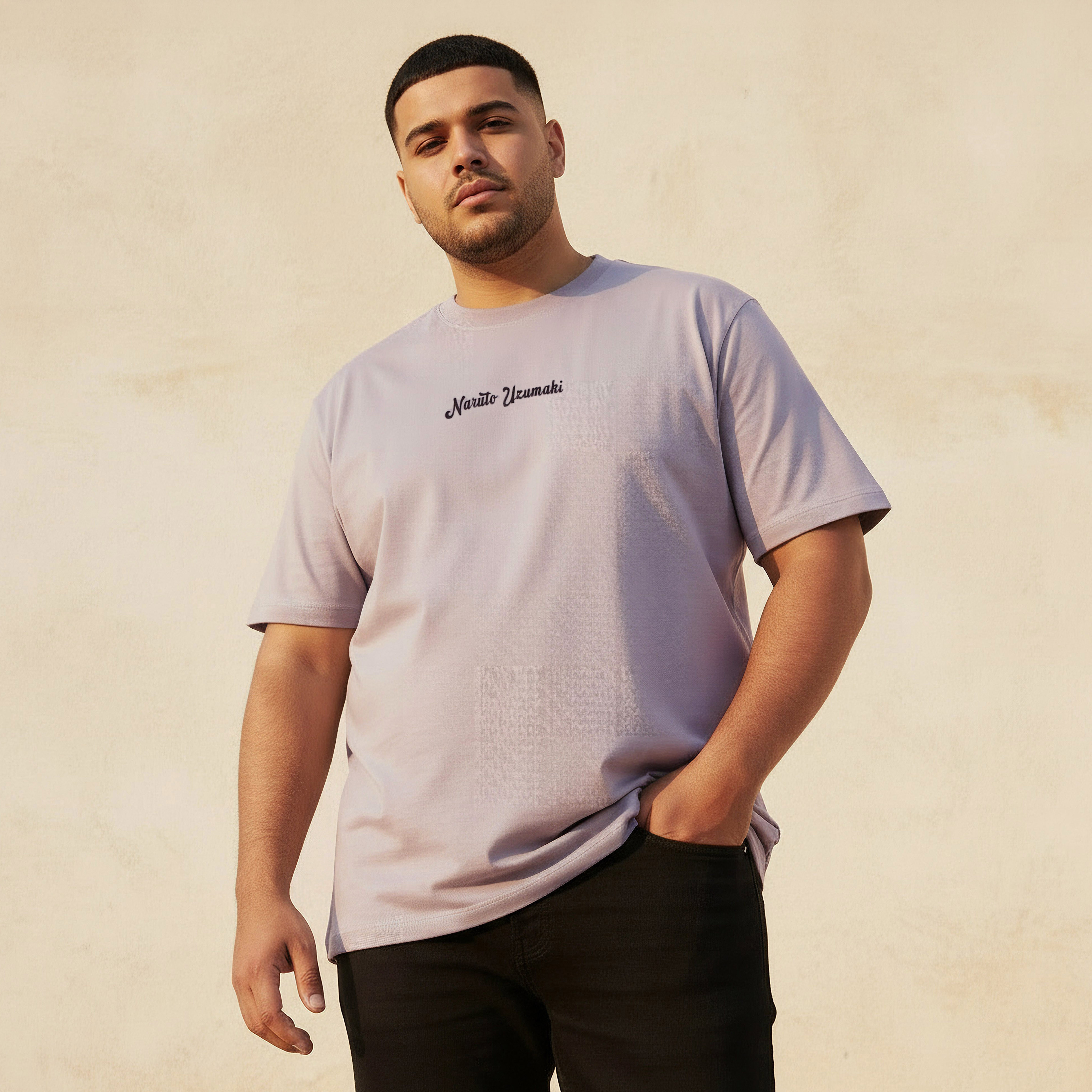 Men Regular Fit Crew Neck Short Sleeves Naruto Uzumaki Print T-shirt-men-clothing-tshirtsandpolos-tshirts-image-1
