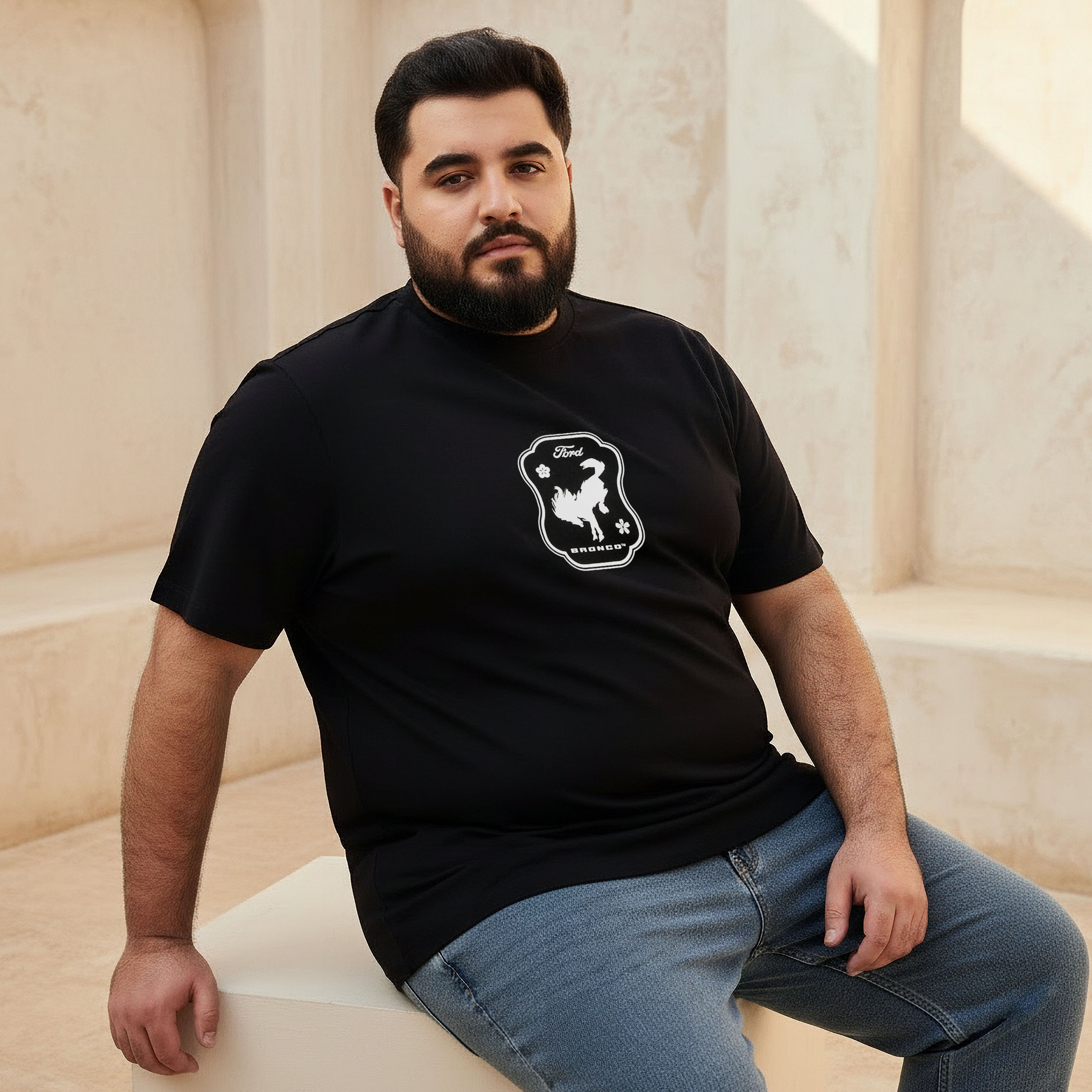 Men Regular Fit Crew Neck Short Sleeves Ford Bronco Print T-shirt-men-clothing-tshirtsandpolos-tshirts-image-1