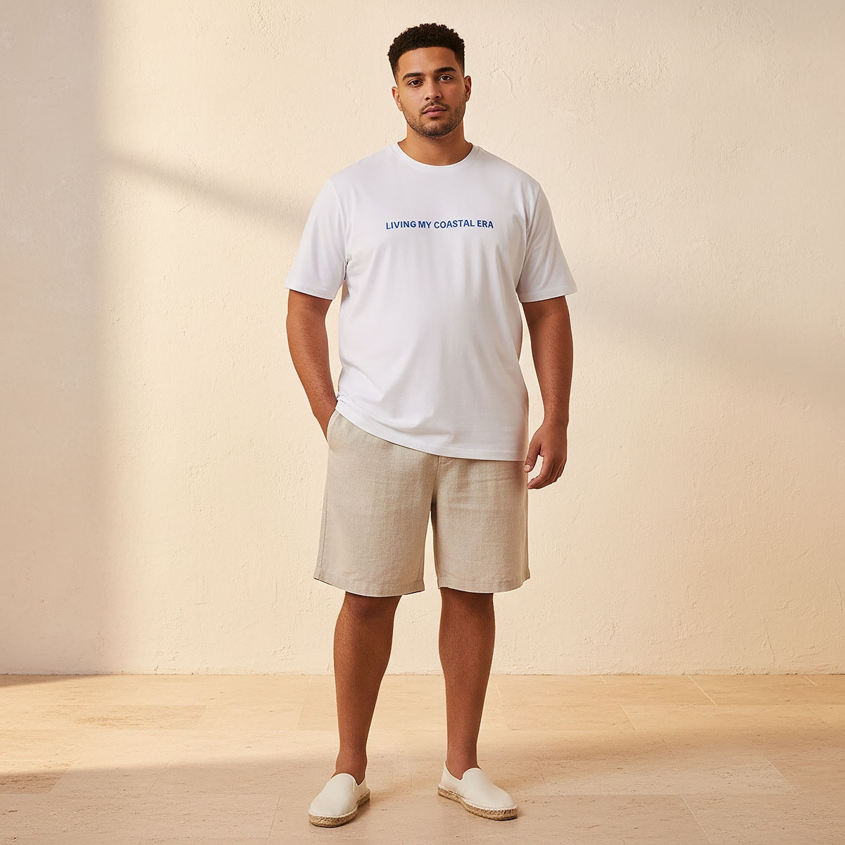 تيشيرت مقاس كبير بقصة عادية وياقة ضيقة وأكمام قصيرة وطبعات من سبلاش ماكسيم-men-clothing-tshirtsandpolos-tshirts-image-3