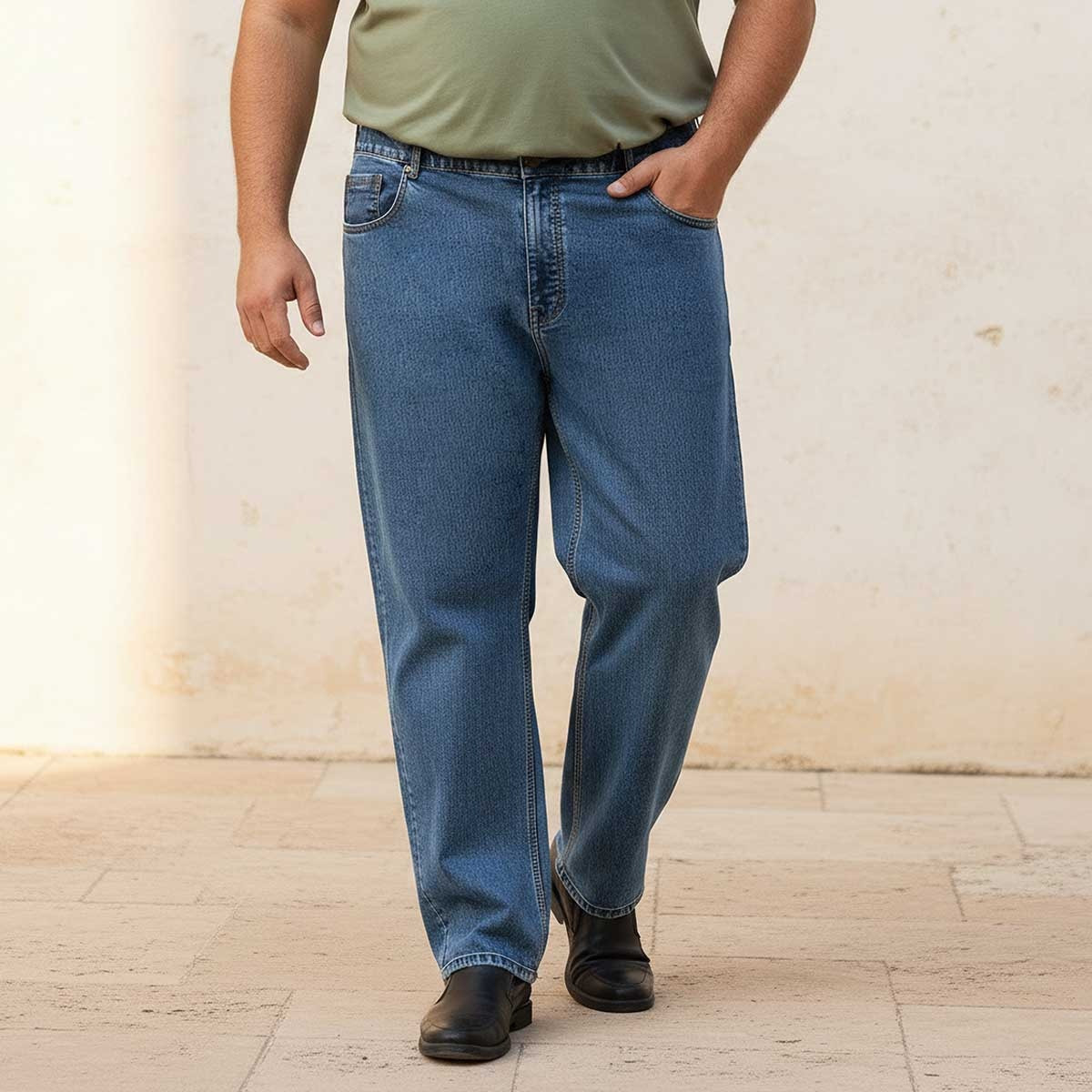 بنطلون جينز بخصر مرن وقصة عادية من سبلاش ماكسيم بلس-men-clothing-jeans-image-1