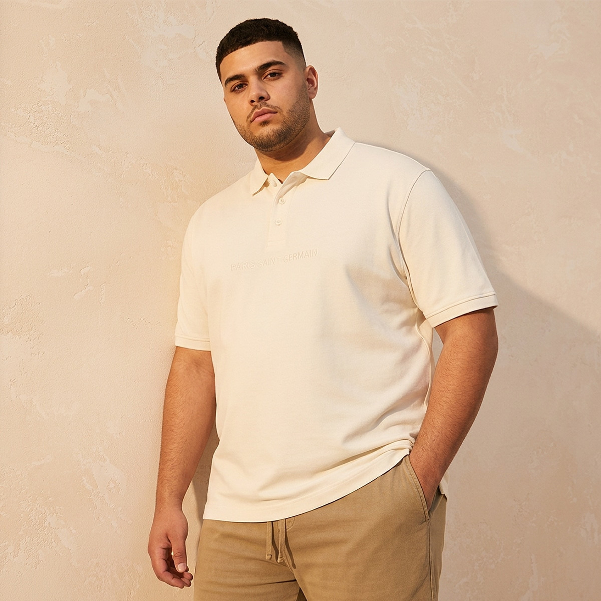تيشيرت بولو بتطريز شعار وأكمام قصيرة من سبلاش ماكسيم بلس-men-clothing-plussize-tshirtsandpolos-polos-image-1