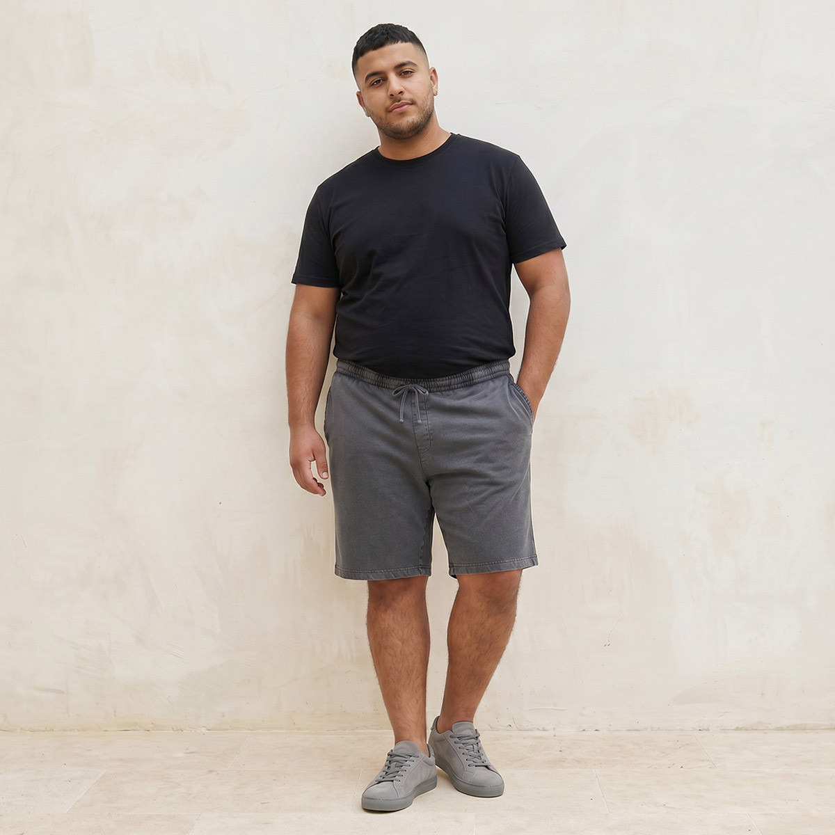 شورت قطن مقاس كبير بقصة عادية من سبلاش ماكسيم-men-clothing-bottoms-shorts-image-3