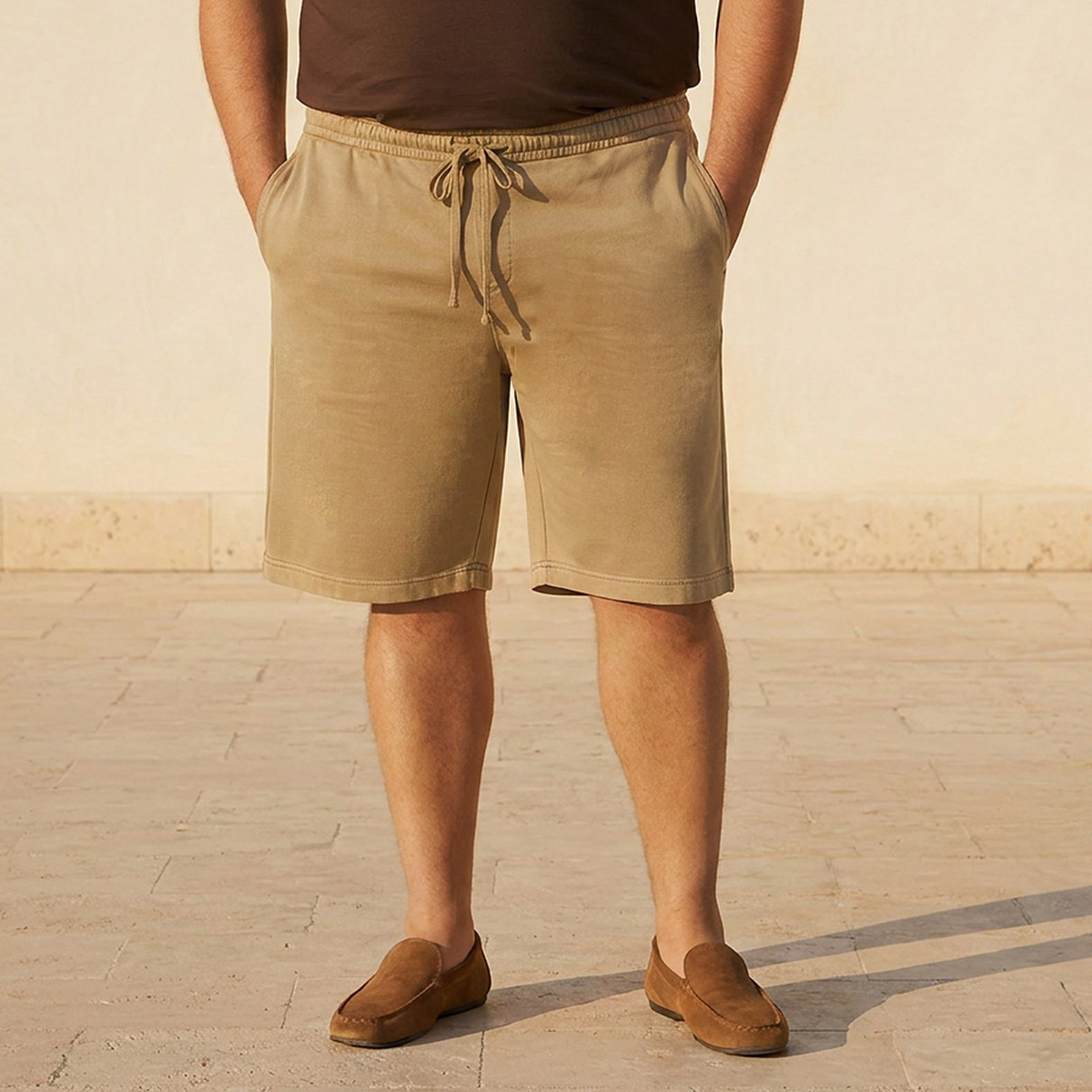شورت قطن مقاس كبير بقصة عادية من سبلاش ماكسيم-men-clothing-bottoms-shorts-image-1