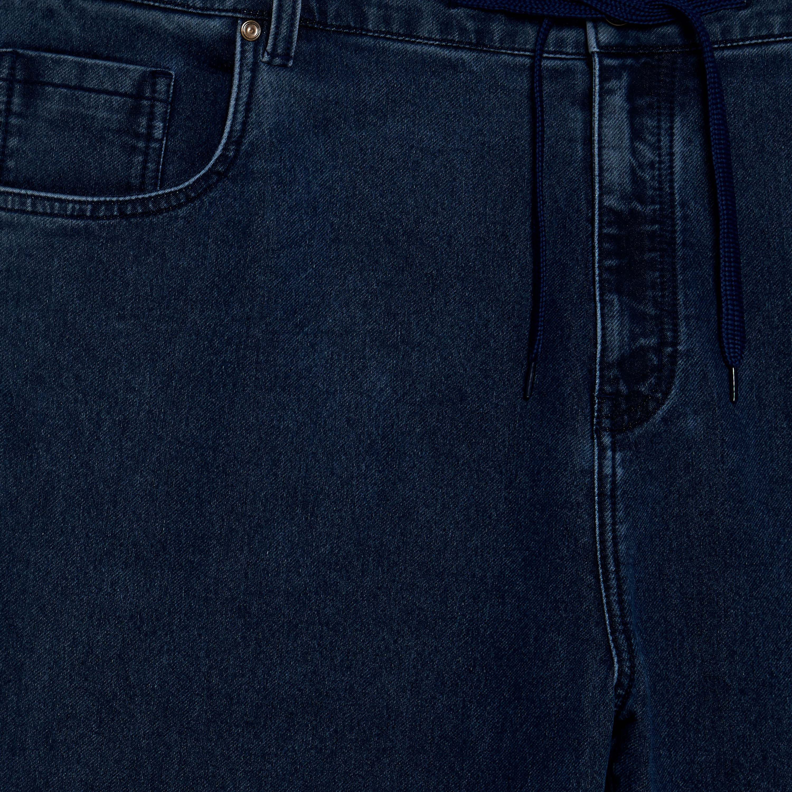 Men Regular Fit Flexi Waist Drawstring Detail Jeans-men-clothing-jeans-image-2