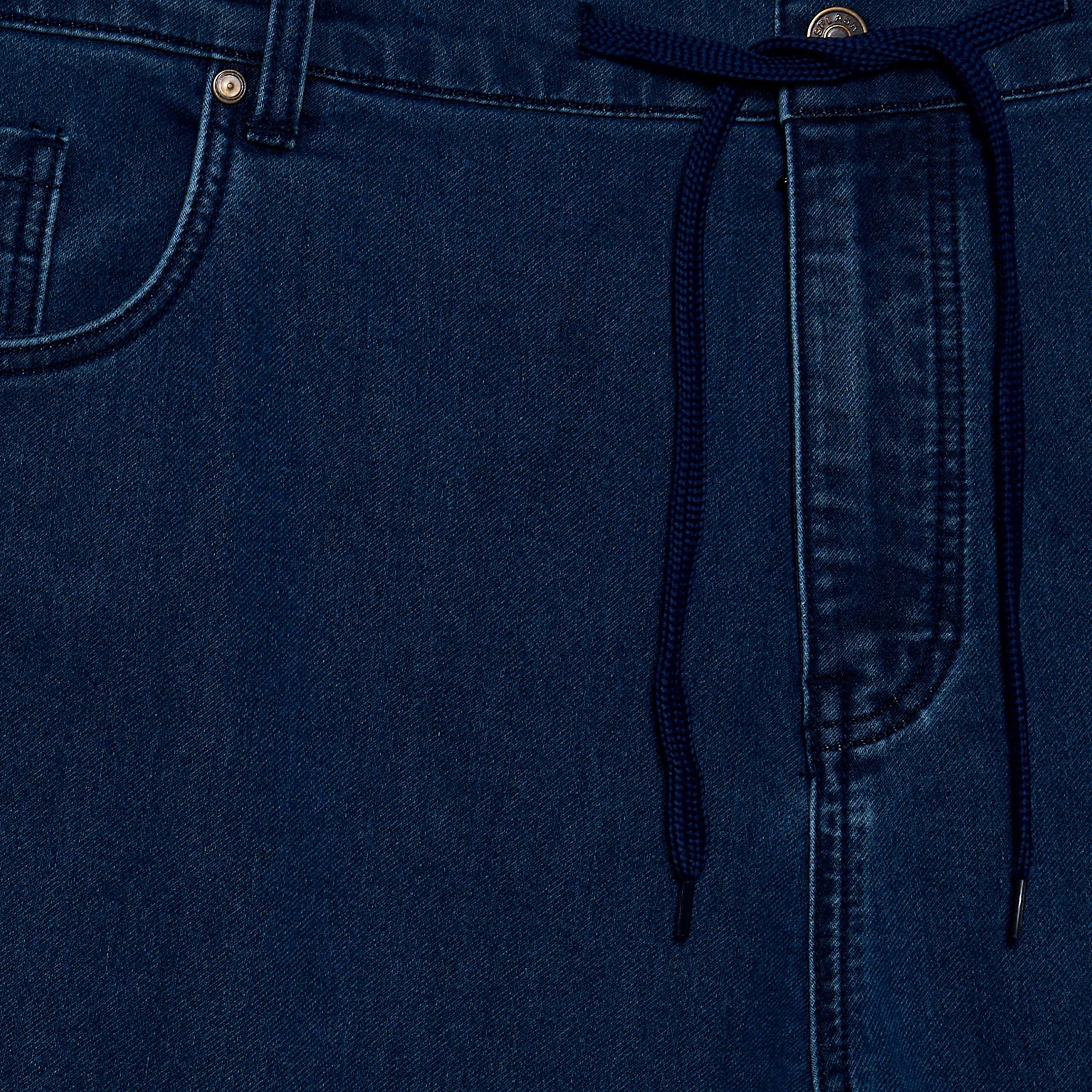 Men Regular Fit Flexi Waist Drawstring Detail Jeans-men-clothing-bottoms-jeans-image-2