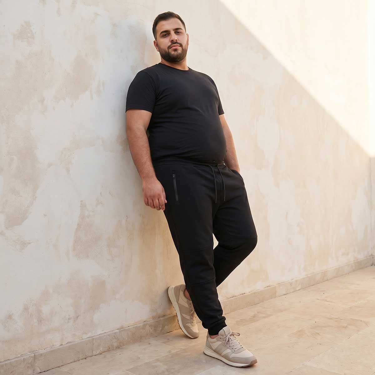 Men Relaxed Fit Cut and Sew Joggers with Drawstring Closure-men-clothing-bottoms-joggers-image-3