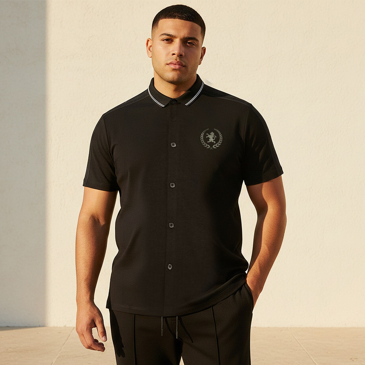 Splash Maxim Plus Regular Fit Collared Panelled Polo Shirt-men-clothing-shirts-image-1