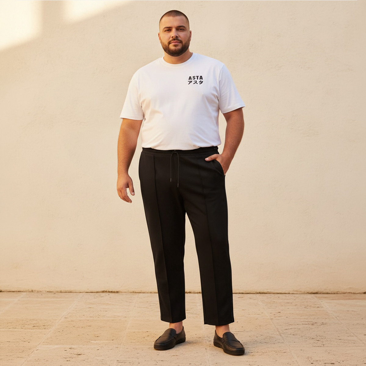 Men Regular Fit Pants with Drawstring Closure-men-clothing-bottoms-trousersandchinos-trousers-image-3