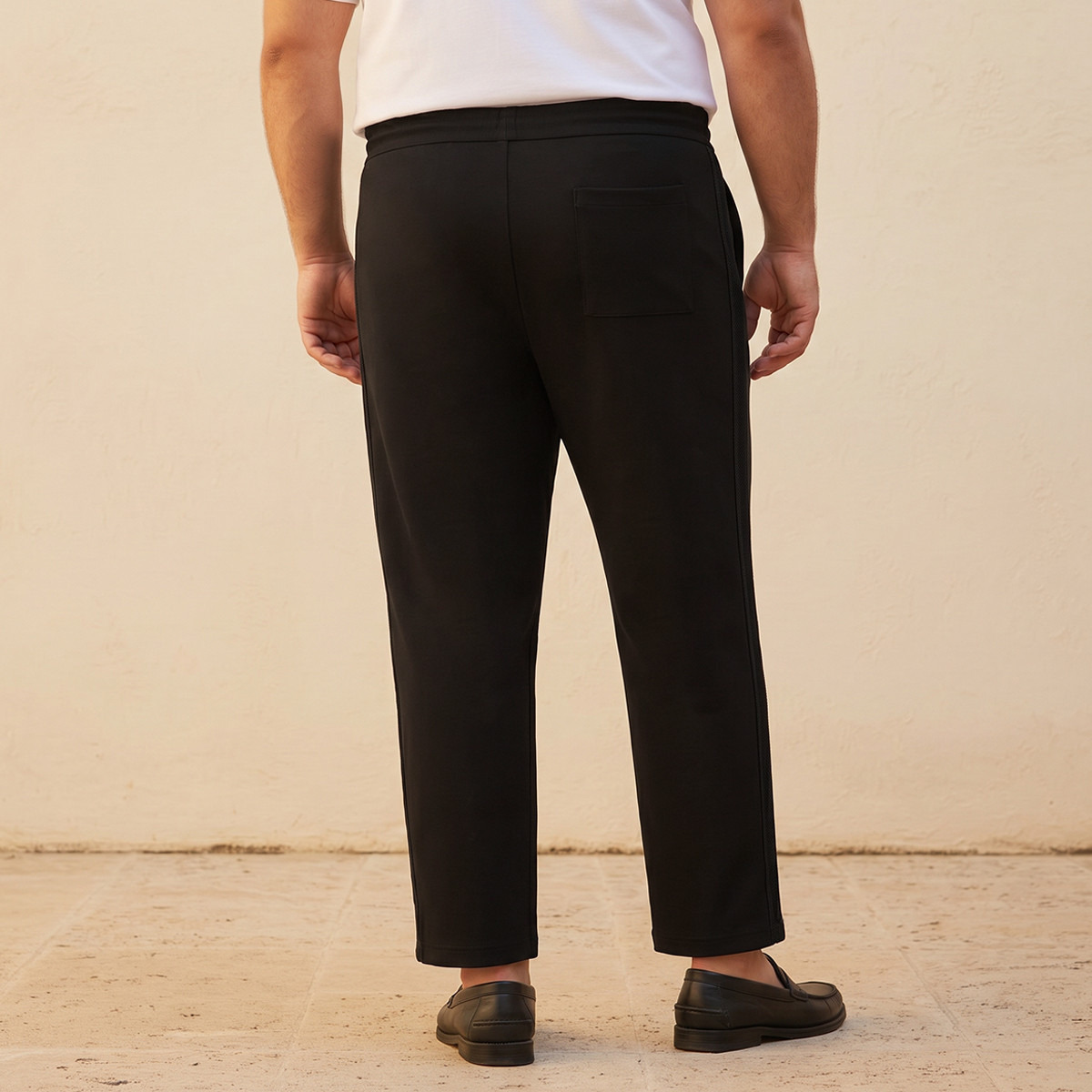 Men Regular Fit Pants with Drawstring Closure-men-clothing-bottoms-trousersandchinos-trousers-image-4