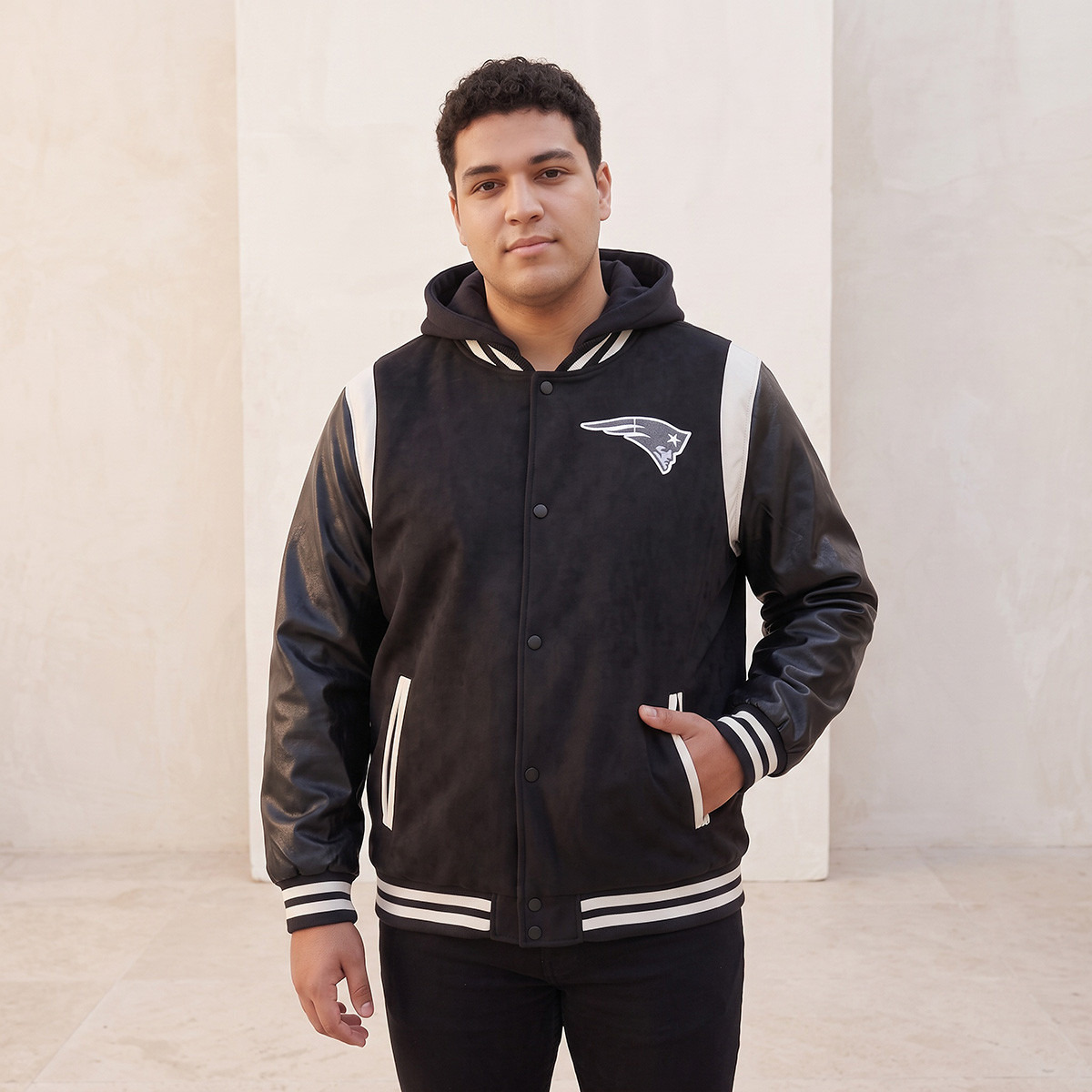 جاكيت فارستي جلد بغطاء رأس ماكسيم بلس من باتريوتس سبلاش-men-clothing-jacketsandblazers-jackets-image-1