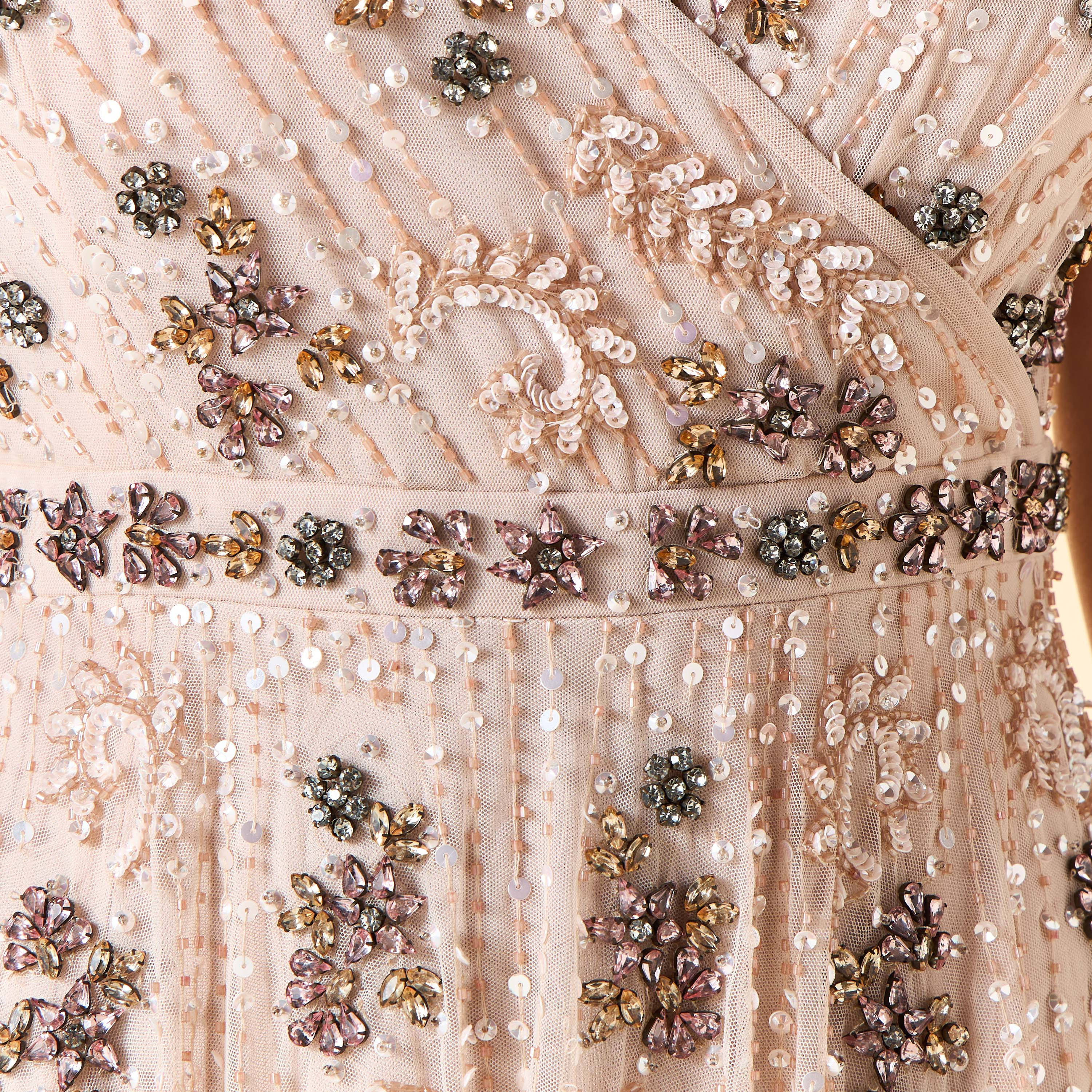 Amelia Rose All-Over Embellished Sleeveless Dress with Plunge Neck-women-clothing-dresses-image-5