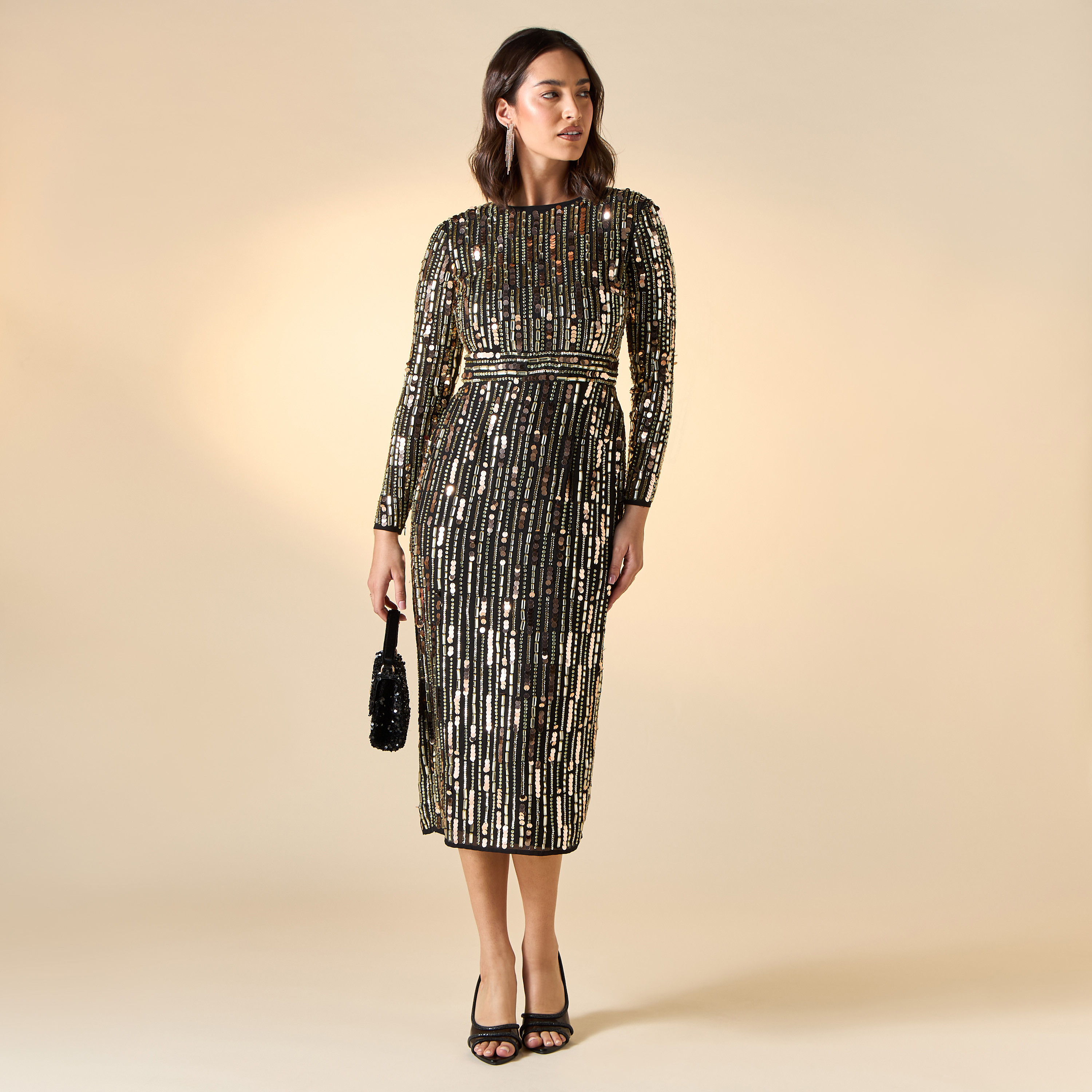 Amelia Rose Embellished Midi Dress with Long Sleeves-women-clothing-dresses-image-2