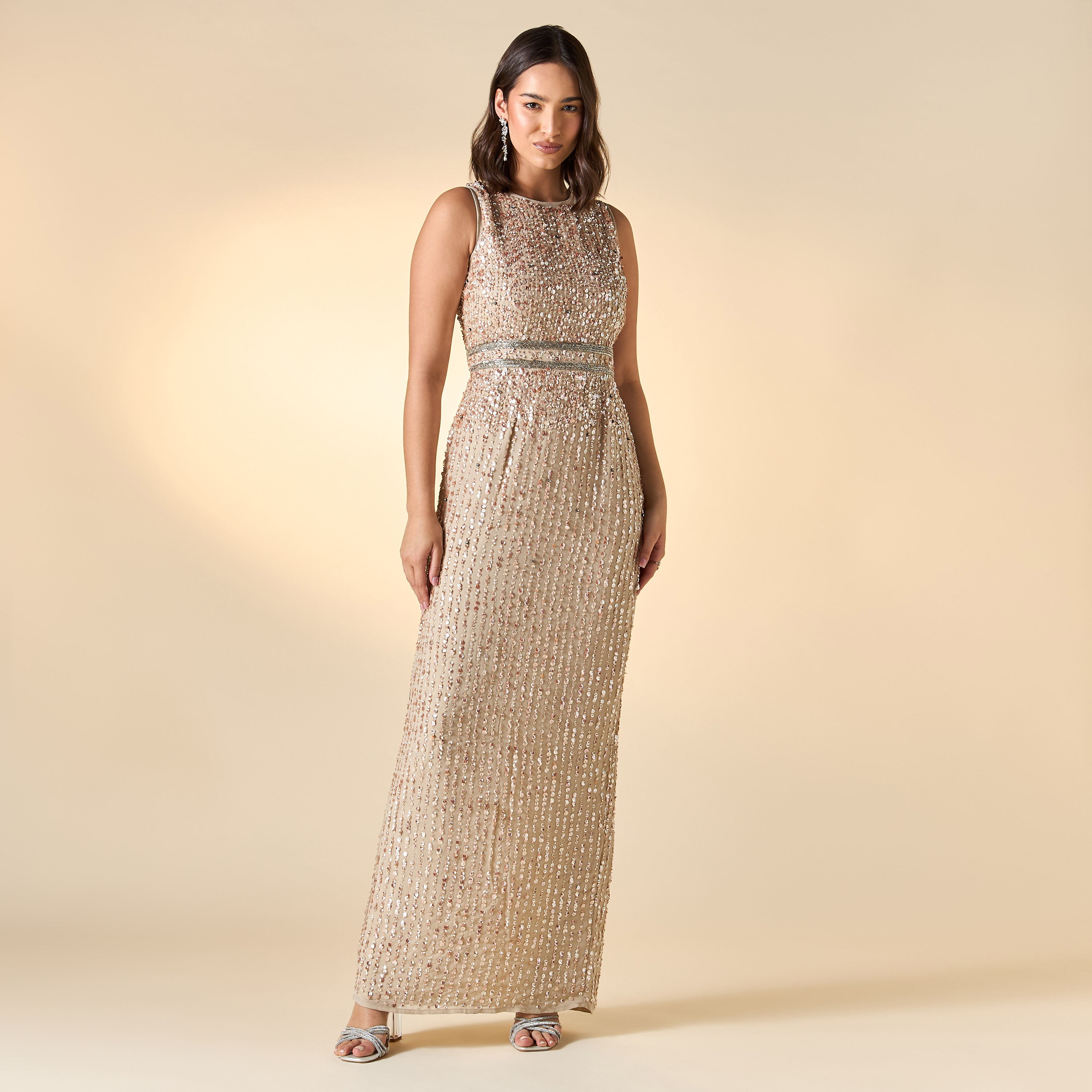 Amelia Rose All-Over Embellished Sleeveless Dress with Slit-women-clothing-dresses-image-1