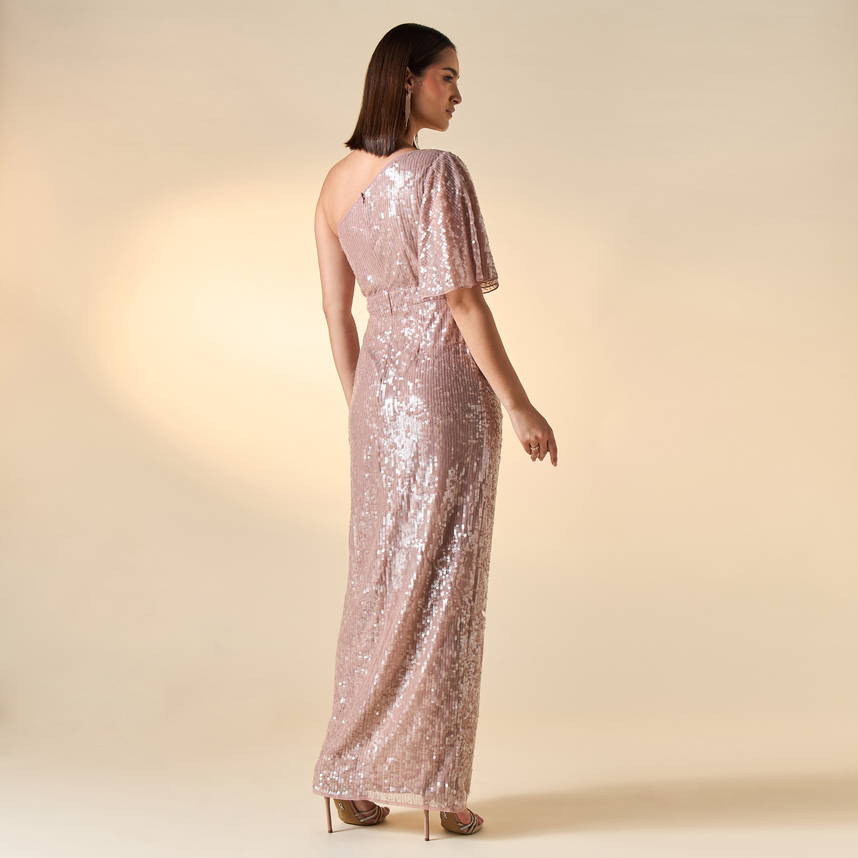 Amelia Rose All-Over Embellished One Shoulder Dress-women-clothing-dresses-image-2
