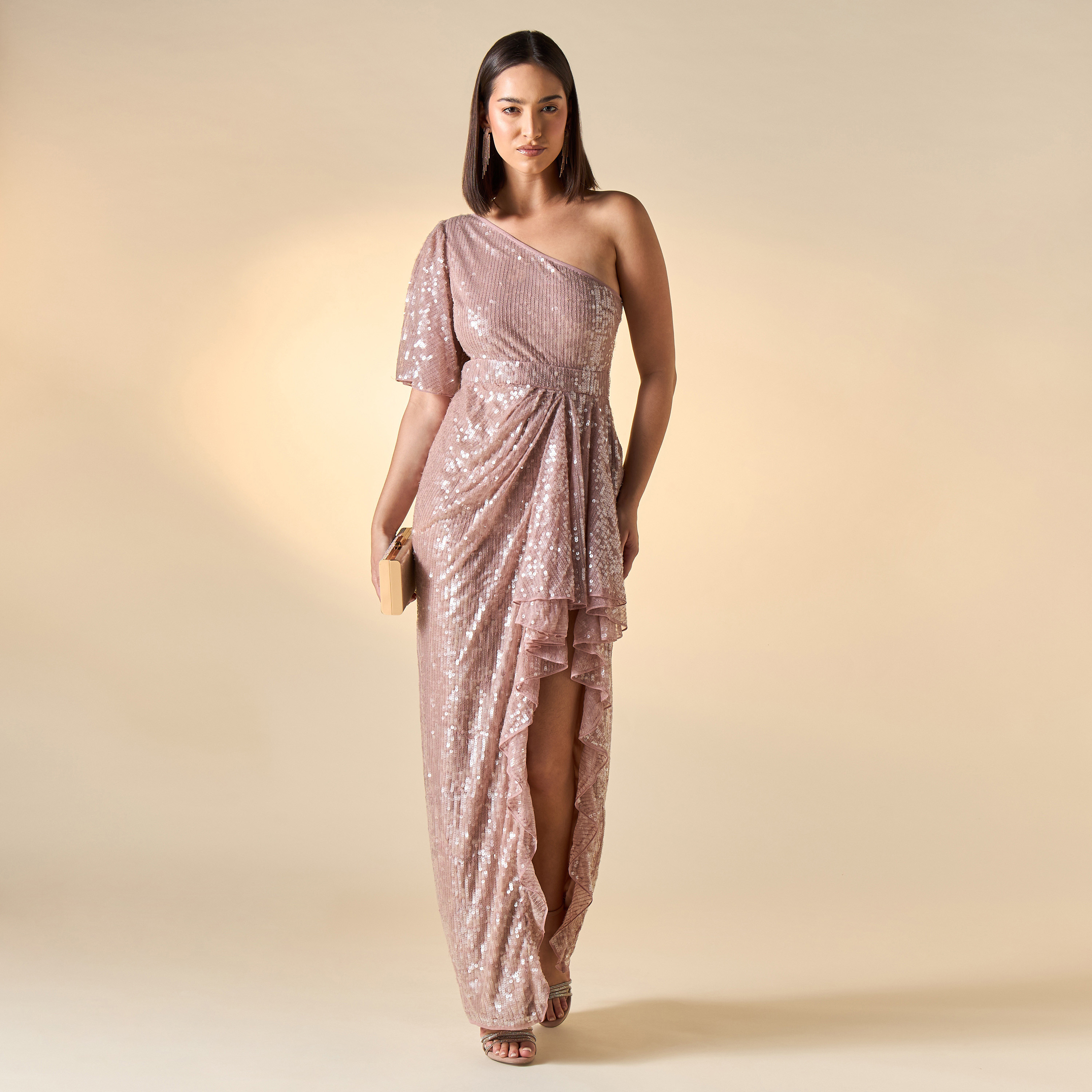 Amelia Rose All-Over Embellished One Shoulder Dress-women-clothing-dresses-image-3