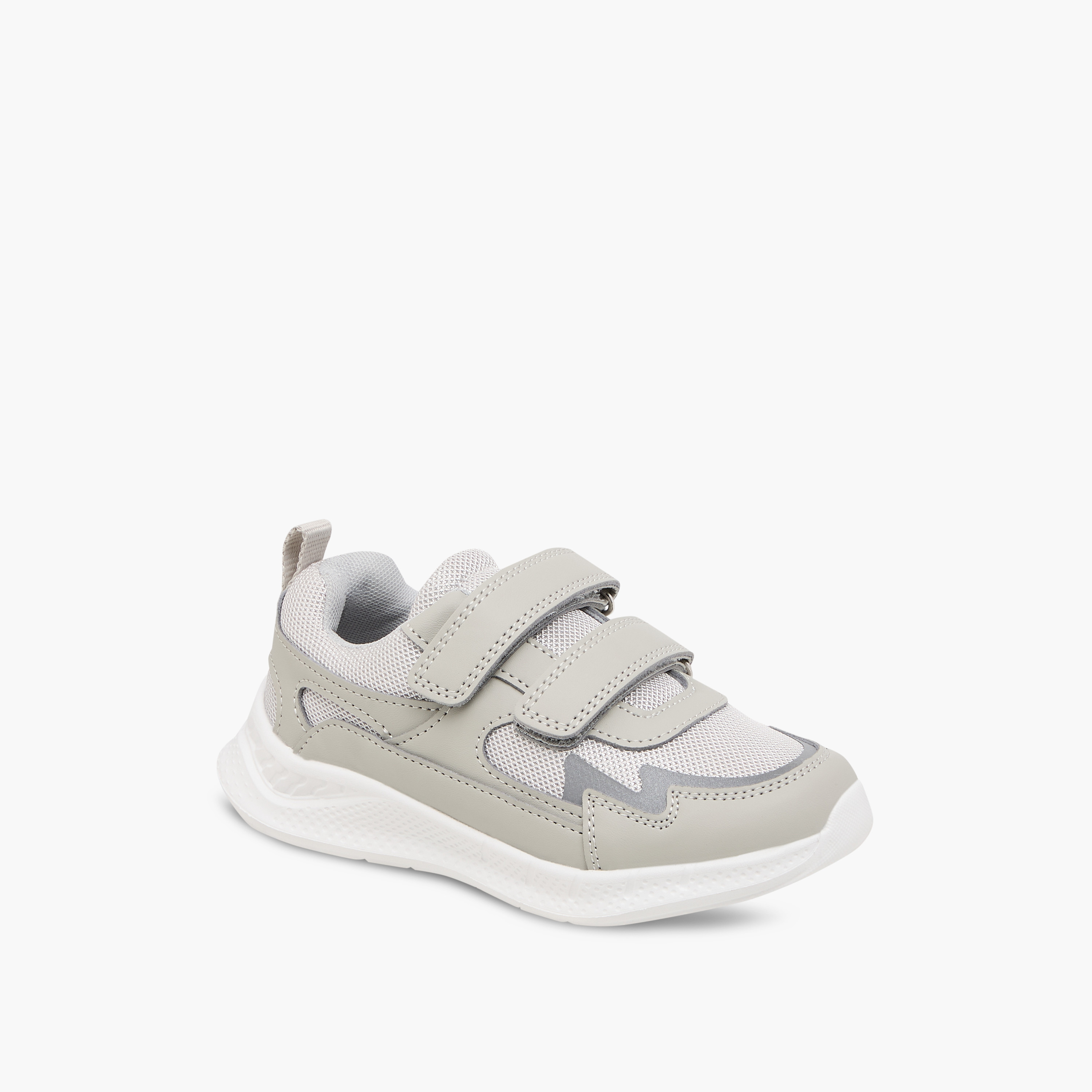 Juniors Panelled Sneakers with Hook and Loop Closure-boys-shoes-sneakers-image-2