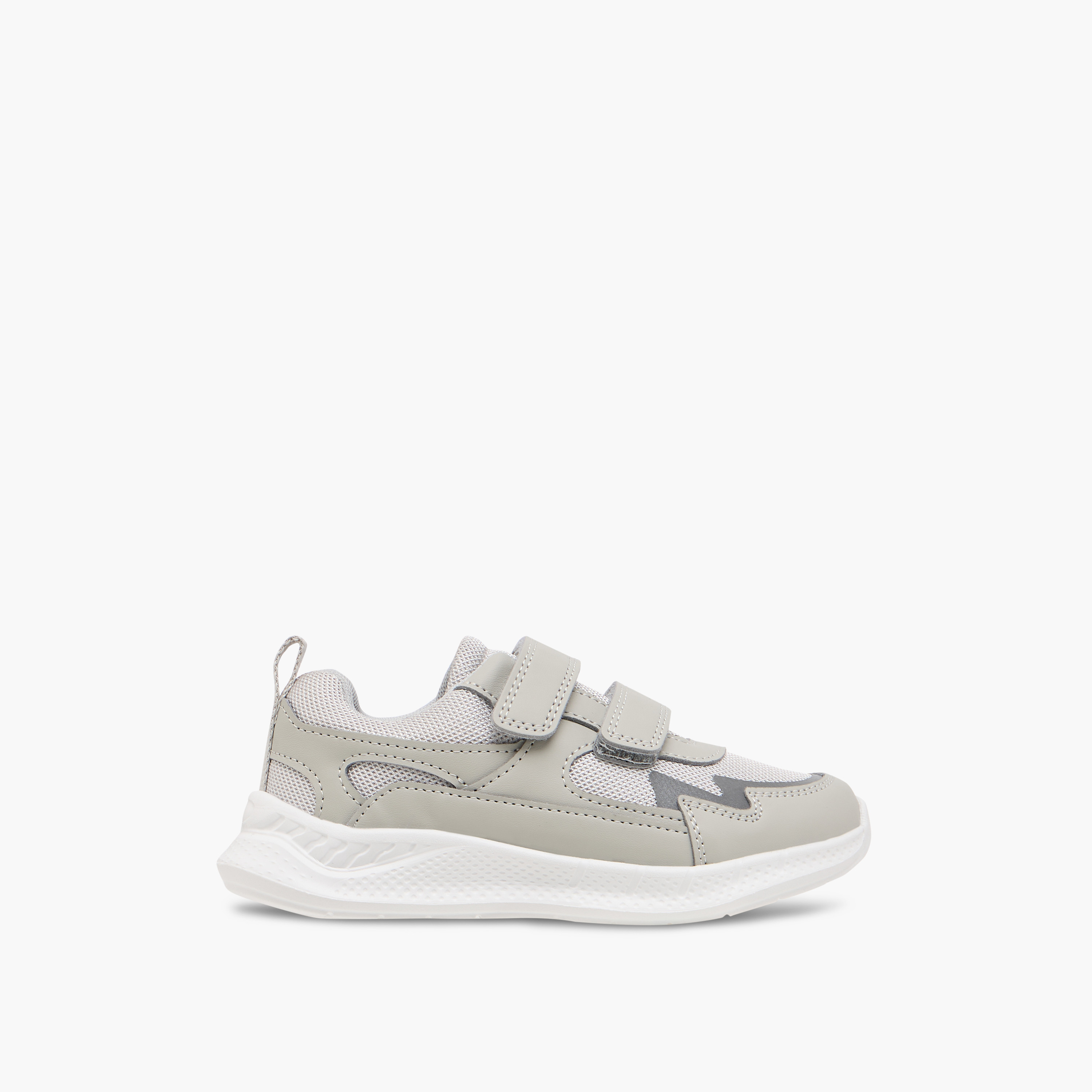 Juniors Panelled Sneakers with Hook and Loop Closure-boys-shoes-sneakers-image-3