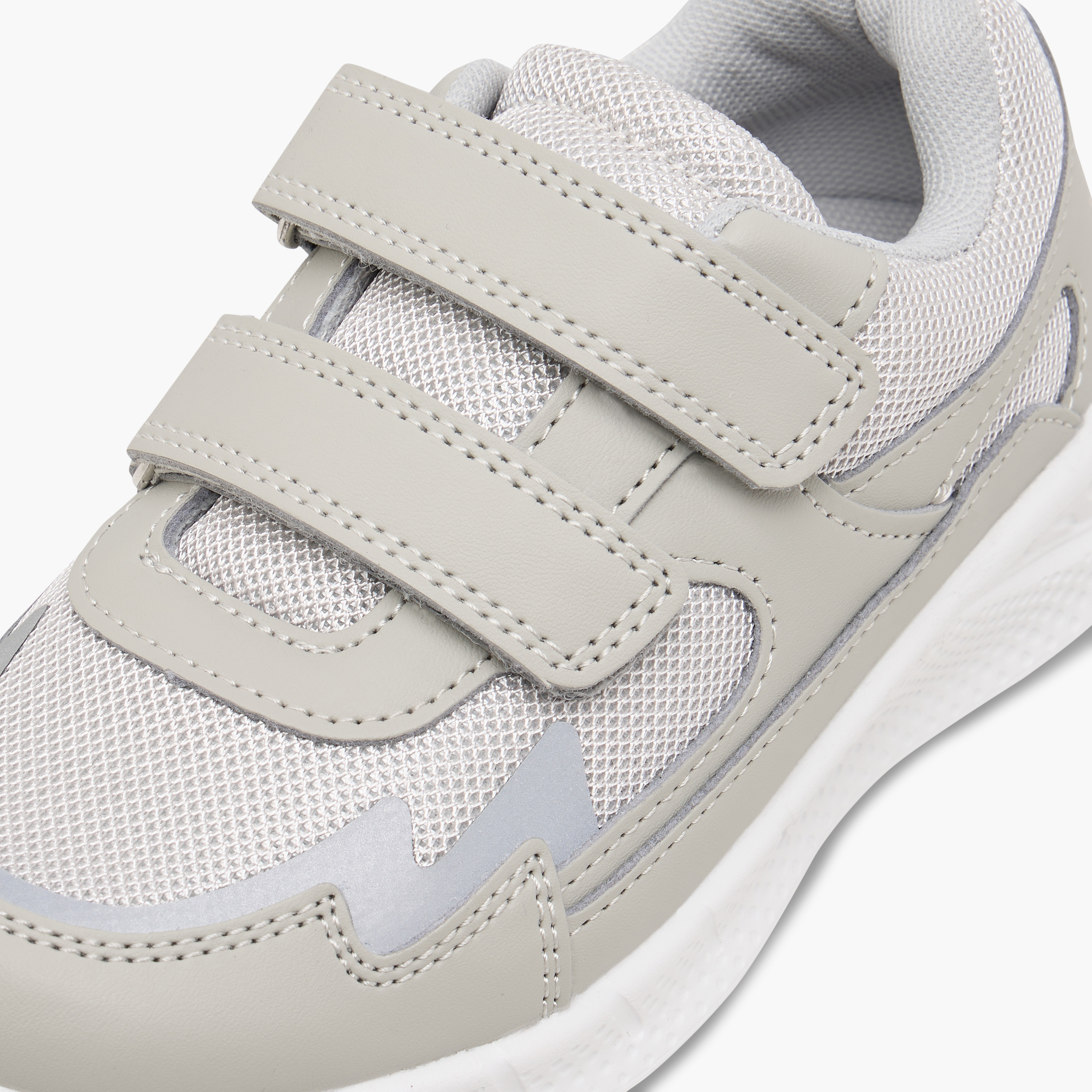 Juniors Panelled Sneakers with Hook and Loop Closure-boys-shoes-sneakers-image-4