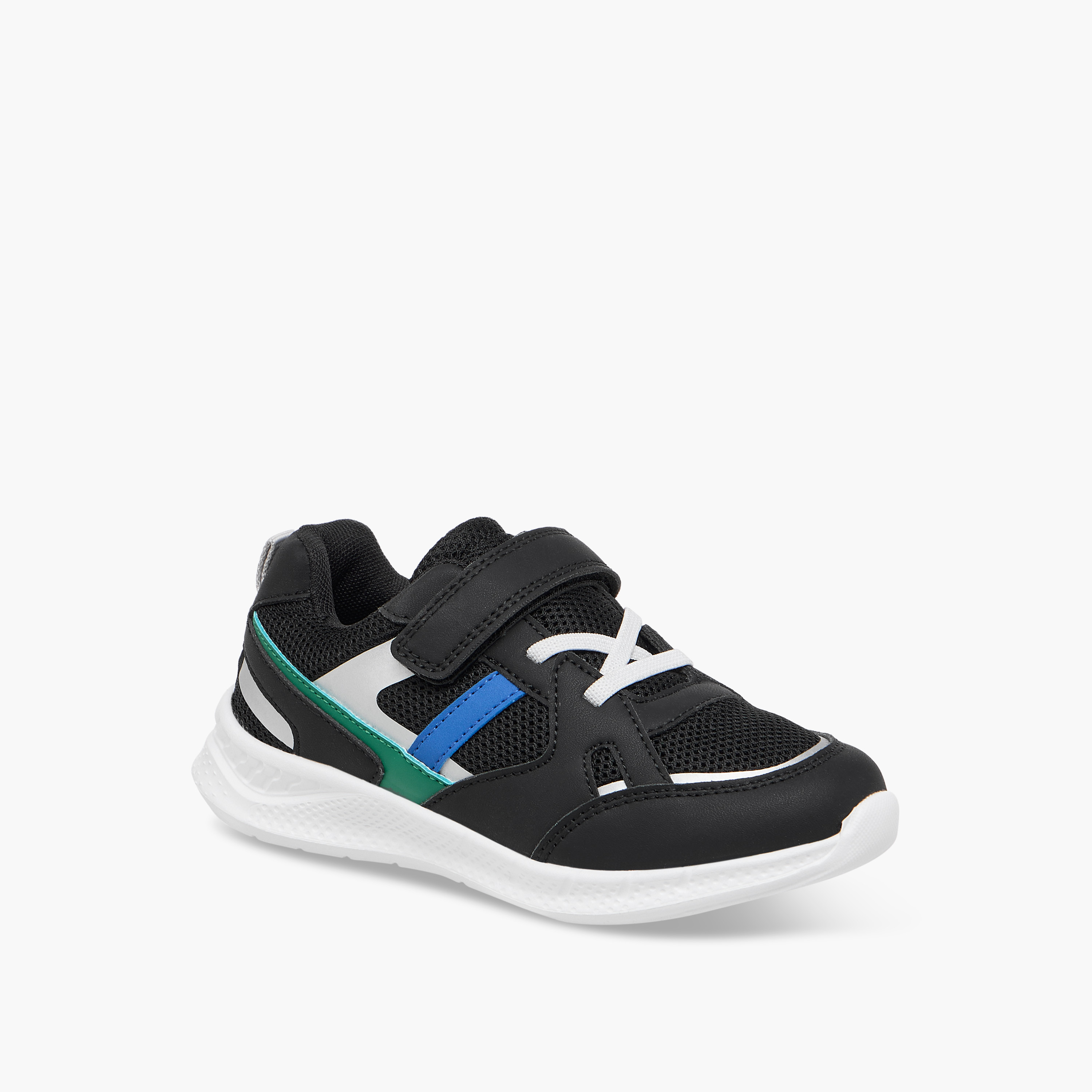 Juniors Panelled Sneakers with Hook and Loop Closure-boys-shoes-sneakers-image-2