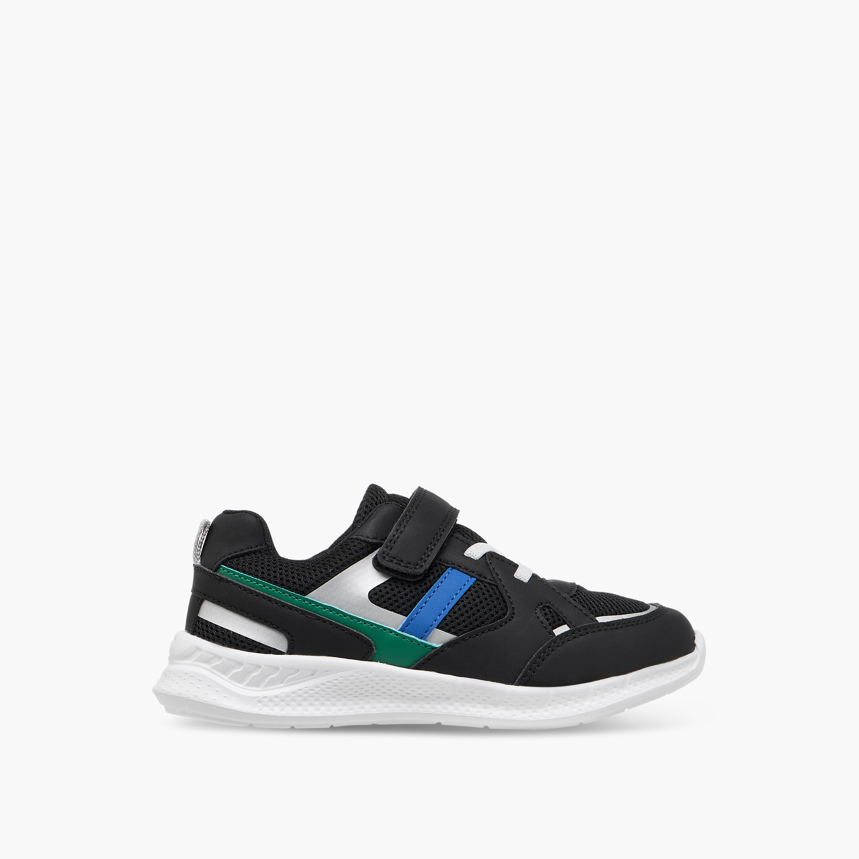 Juniors Panelled Sneakers with Hook and Loop Closure-boys-shoes-sneakers-image-3