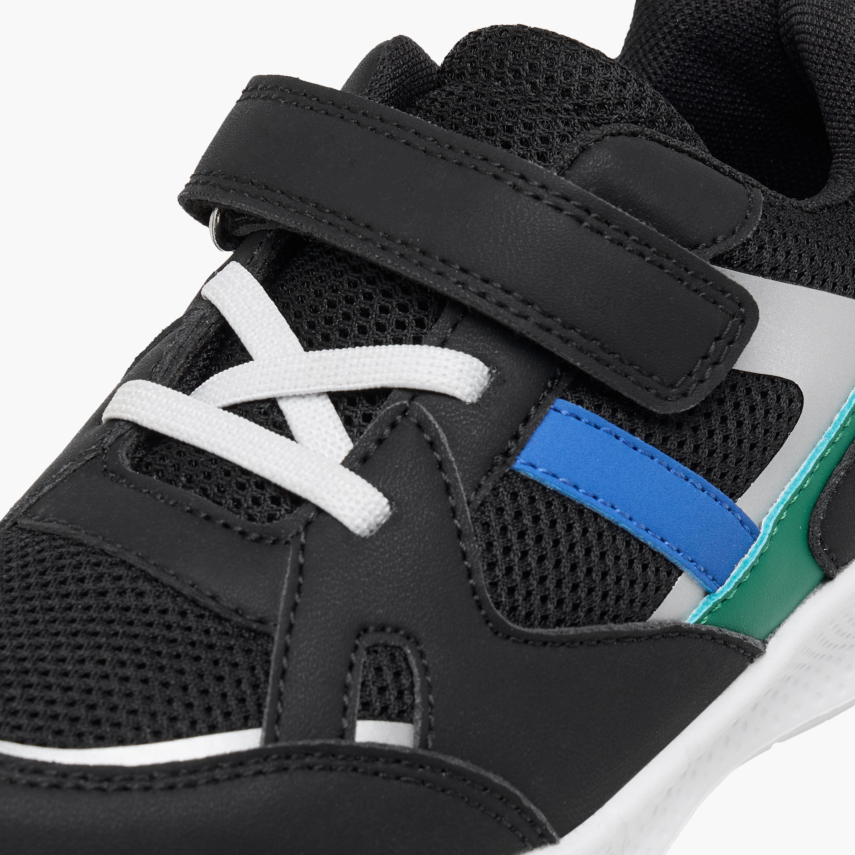 Juniors Panelled Sneakers with Hook and Loop Closure-boys-shoes-sneakers-image-4