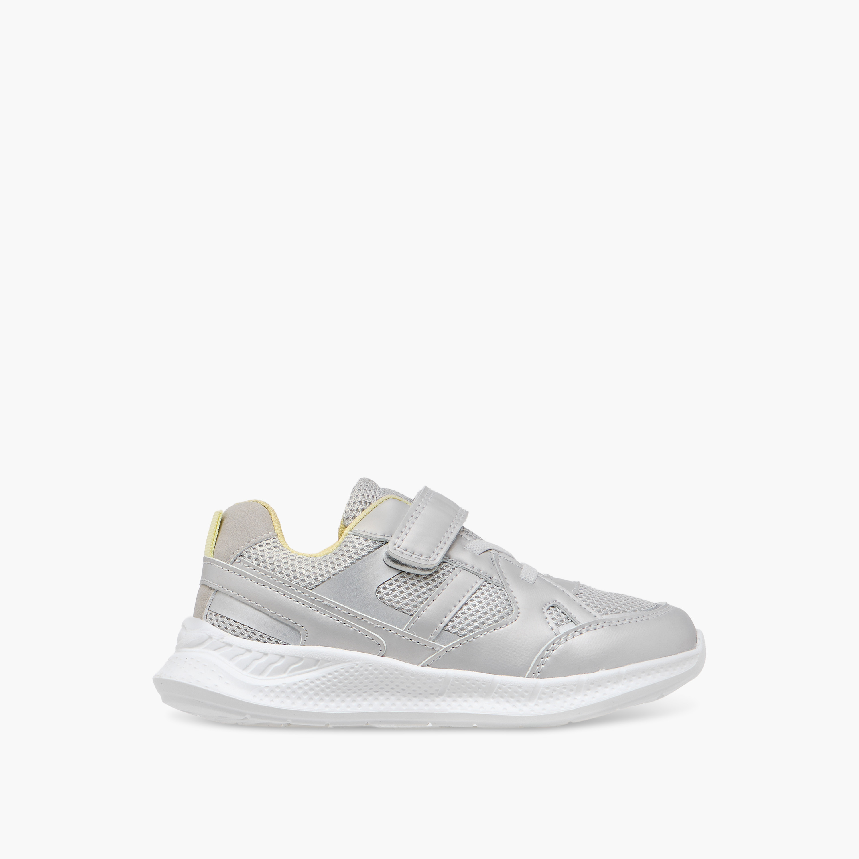 Juniors Panelled Sneakers with Hook and Loop Closure-boys-shoes-sneakers-image-3