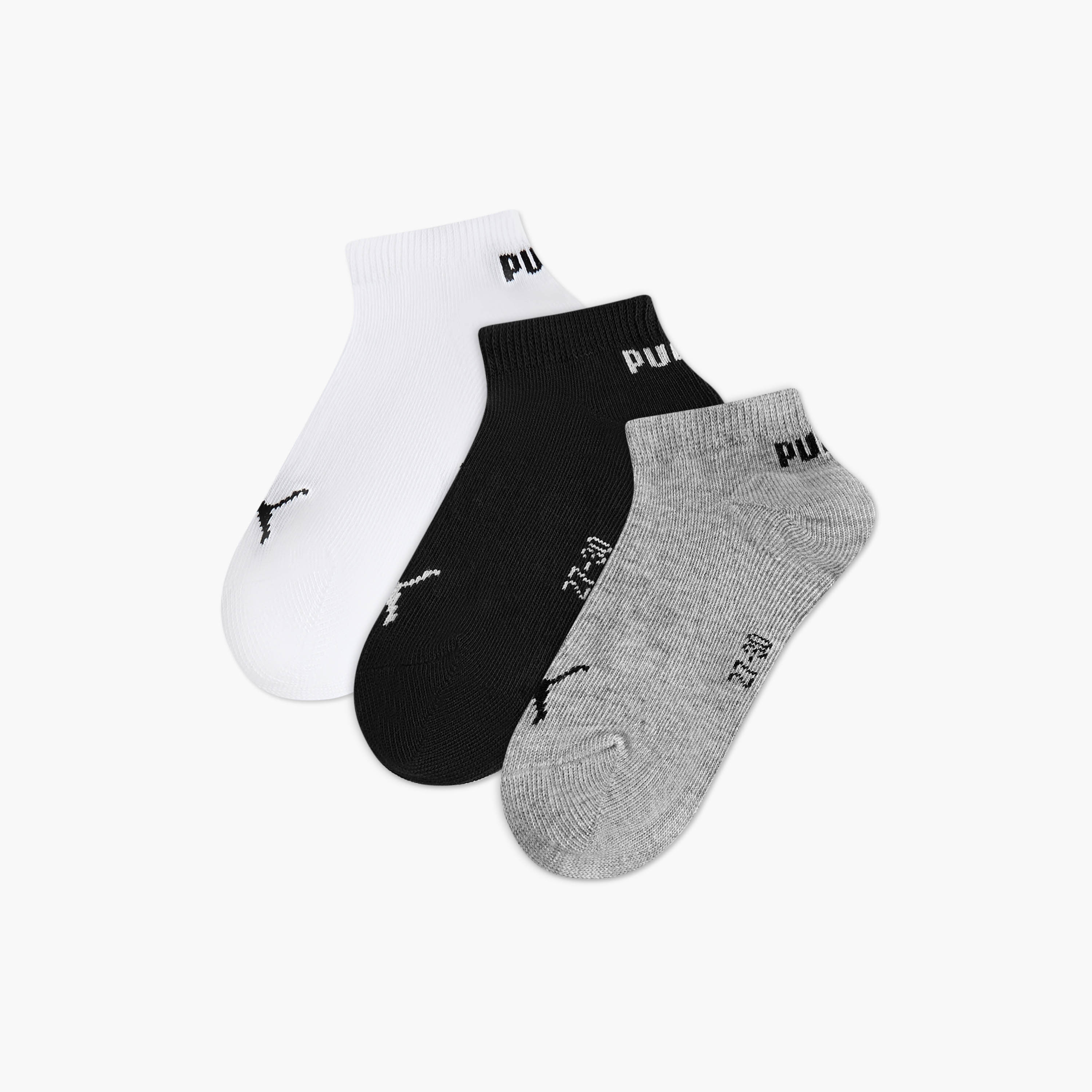 PUMA Logo Print Ankle Length Socks - Set of 3-baby-girls-accessories-socks-image-1