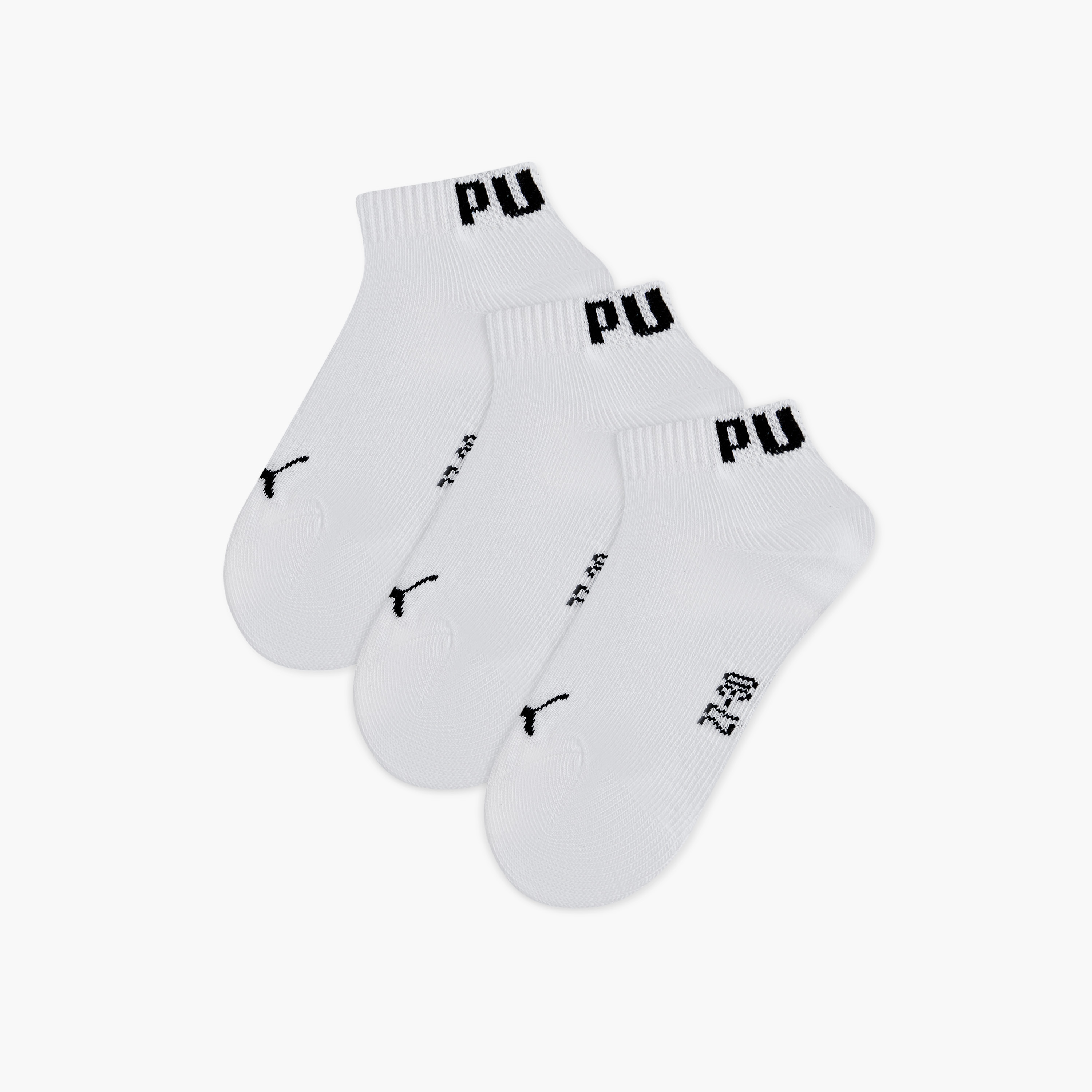 طقم جوارب 3 أزواج بطول الكاحل وبتفاصيل شعار من بوما-sports-boys-accessories-image-1