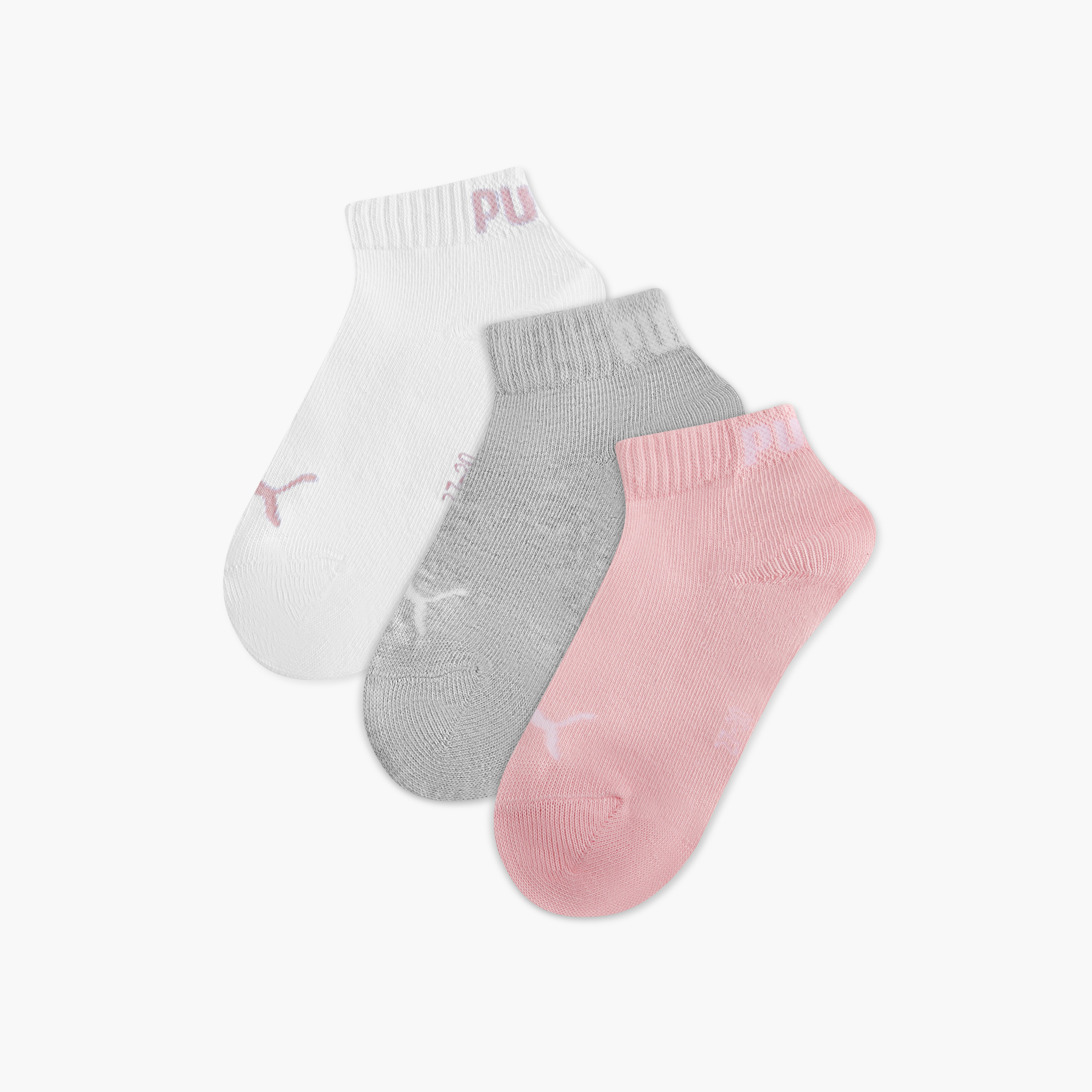 PUMA Logo Detail Ankle Length Socks - Set of 3-girls-accessories-socks-image-1
