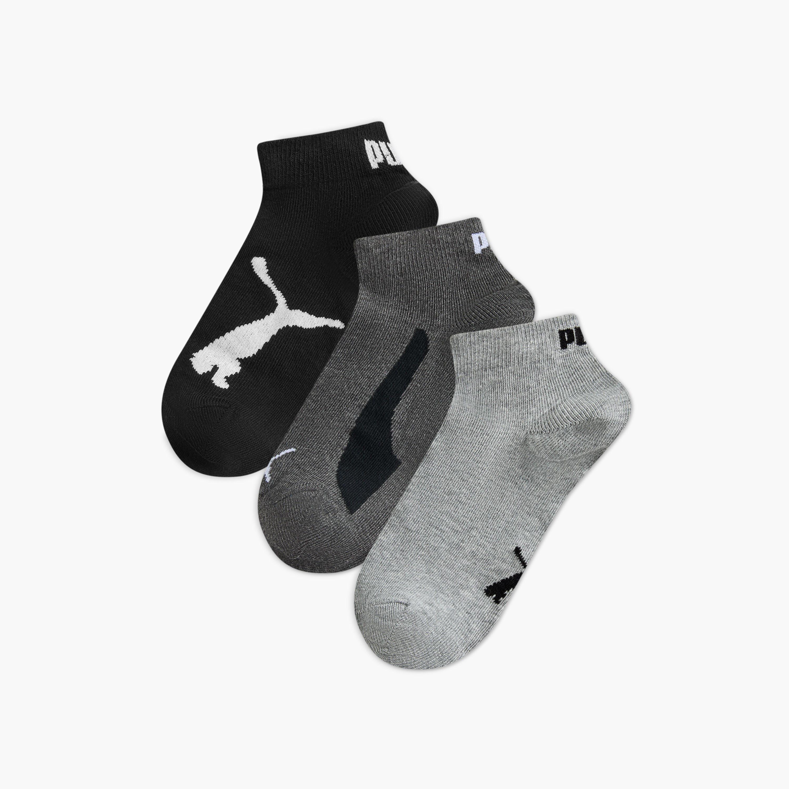 PUMA Logo Print Ankle Length Socks - Set of 3-sports-boys-accessories-image-1
