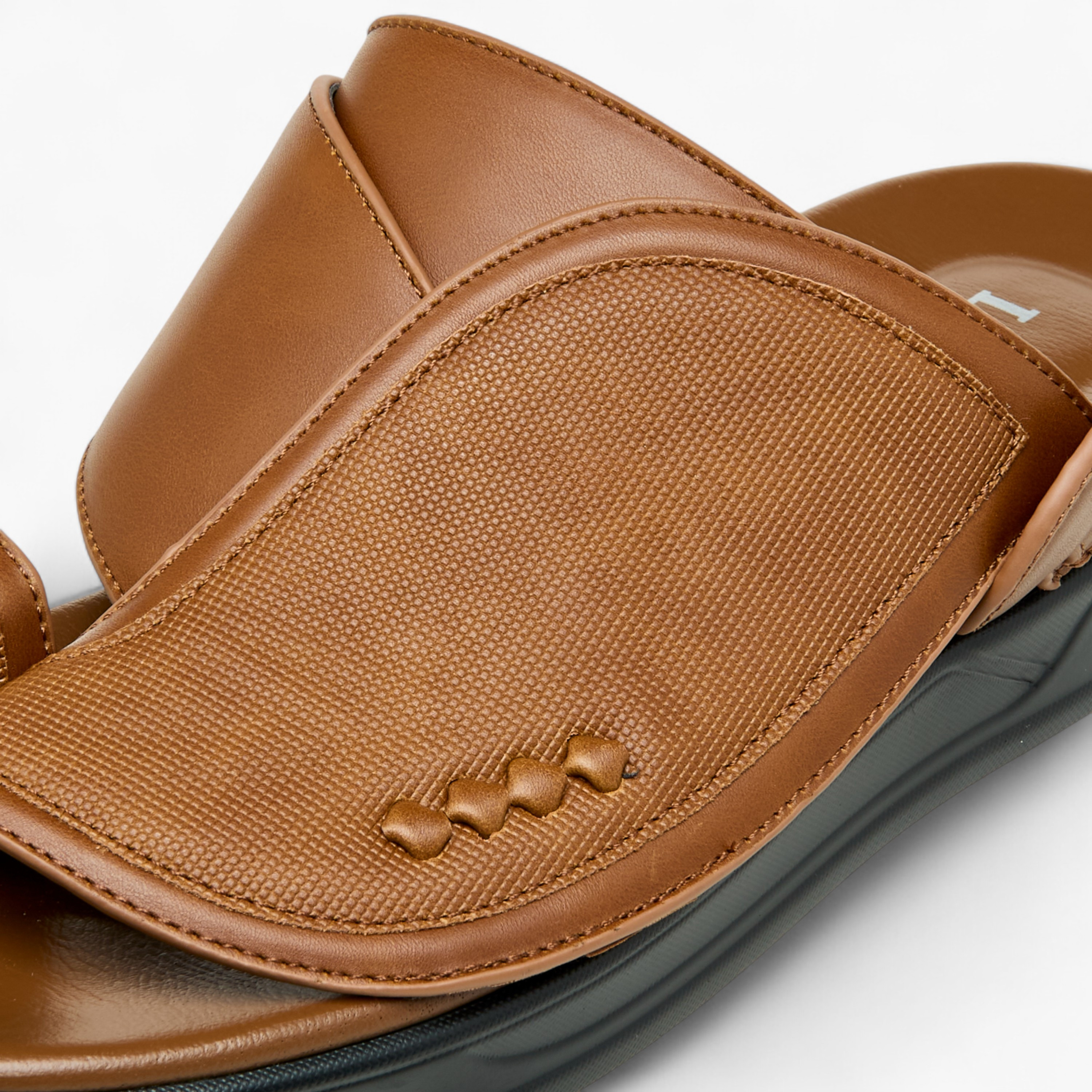 LBL by Shoexpress Textured Slip-On Arabic Sandals with Toe Loop-men-shoes-sandals-image-4