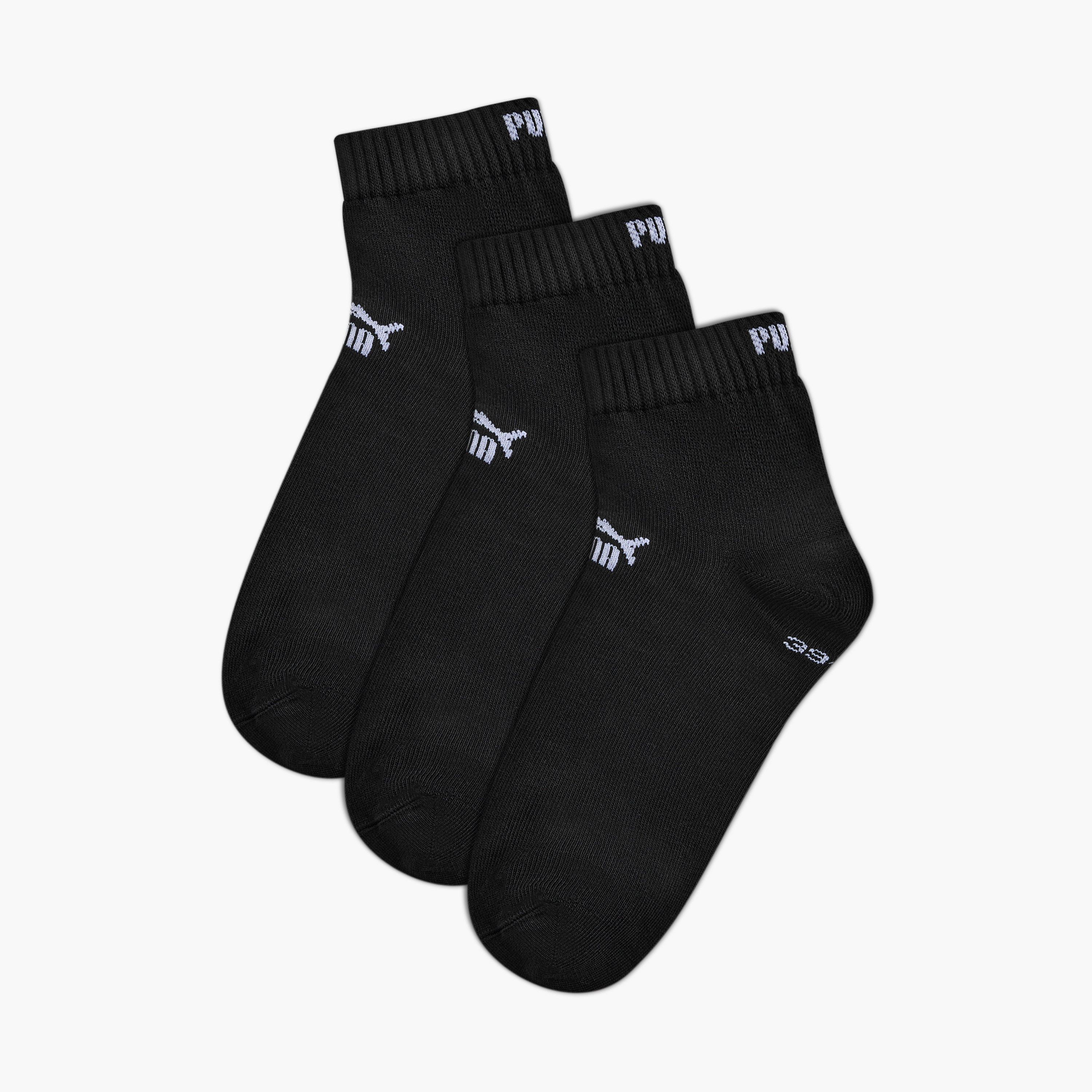 طقم جوارب 3 أزواج بطول الكاحل وبطبعات شعار من بوما-men-socks-image-1