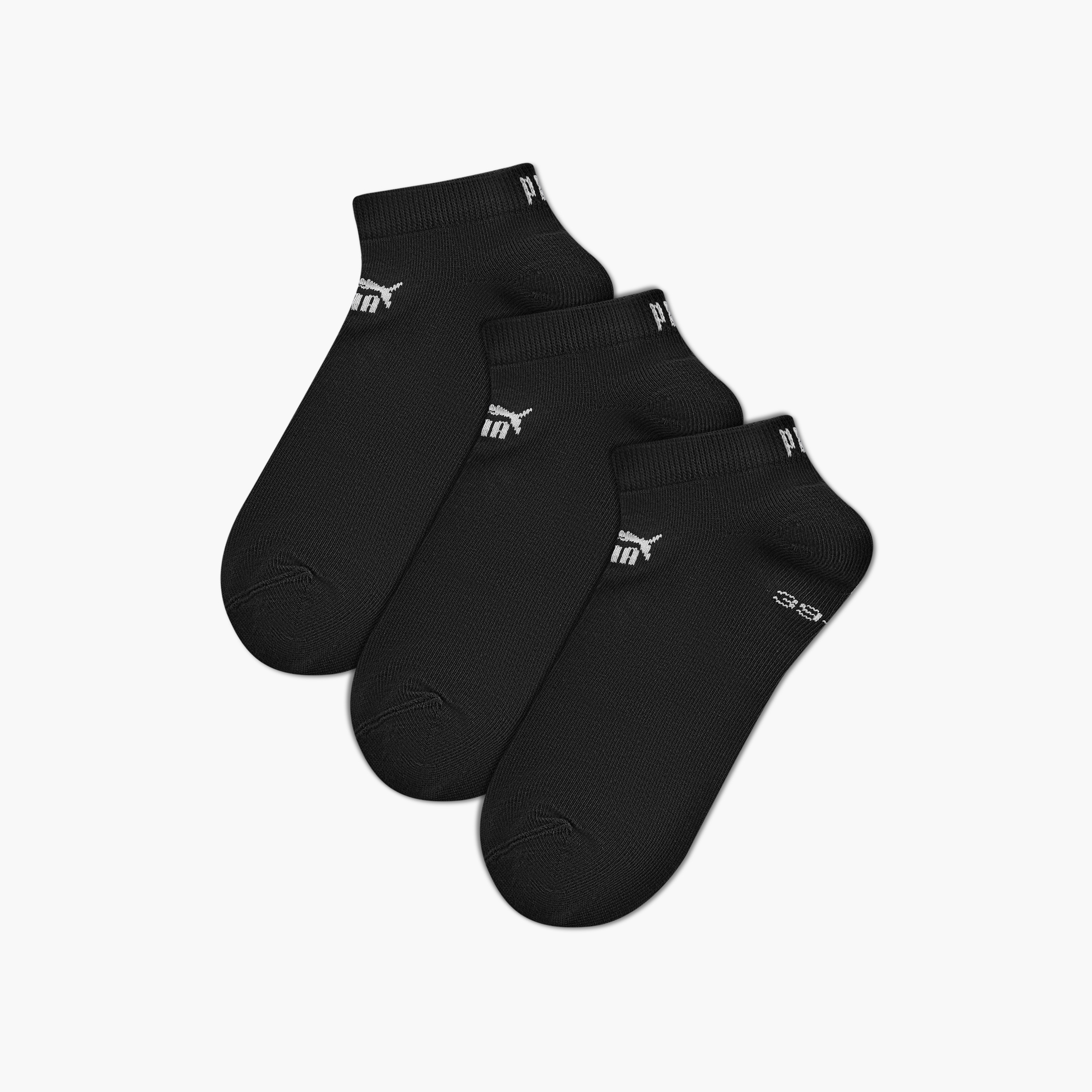 طقم جوارب 3 أزواج بطول الكاحل وبطبعات شعار من بوما-men-socks-image-1